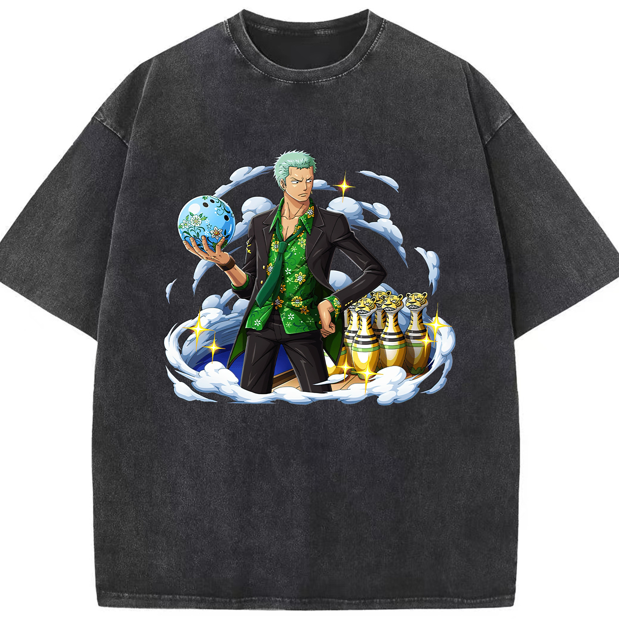 ワンピース ロロノア・ゾロ ONE PIECE Roronoa Zoro 綿100% ヴィンテージ風 半袖Tシャツ（フロントプリント）