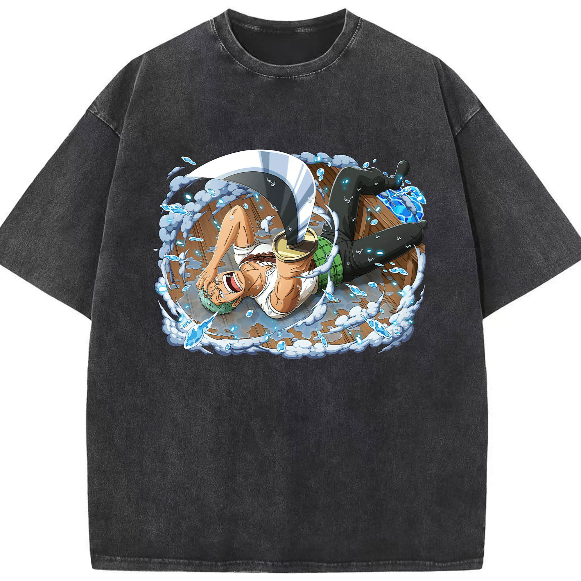 ワンピース ロロノア・ゾロ ONE PIECE Roronoa Zoro 綿100% ヴィンテージ風 半袖Tシャツ（フロントプリント）