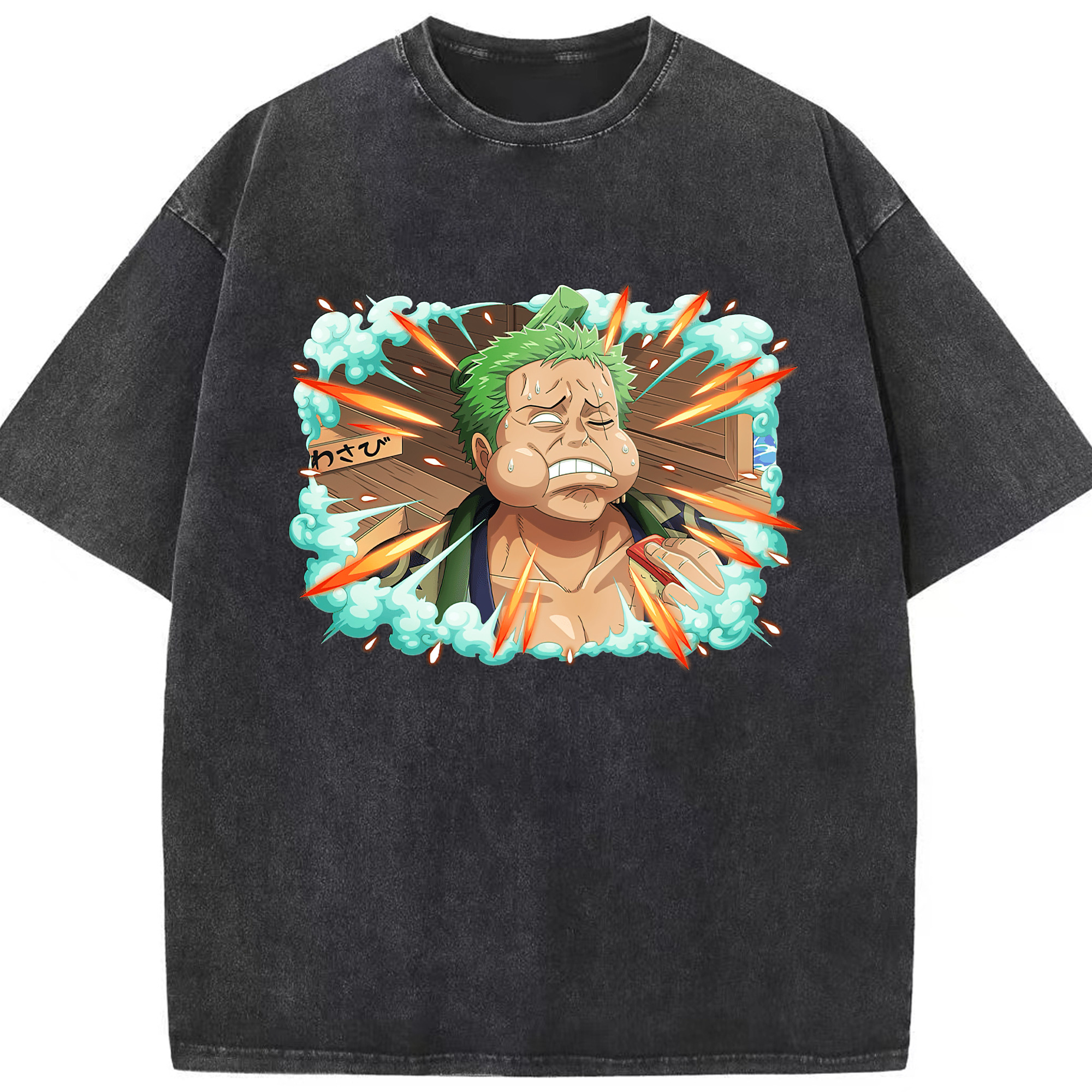 ワンピース ロロノア・ゾロ ONE PIECE Roronoa Zoro 綿100% ヴィンテージ風 半袖Tシャツ（フロントプリント）