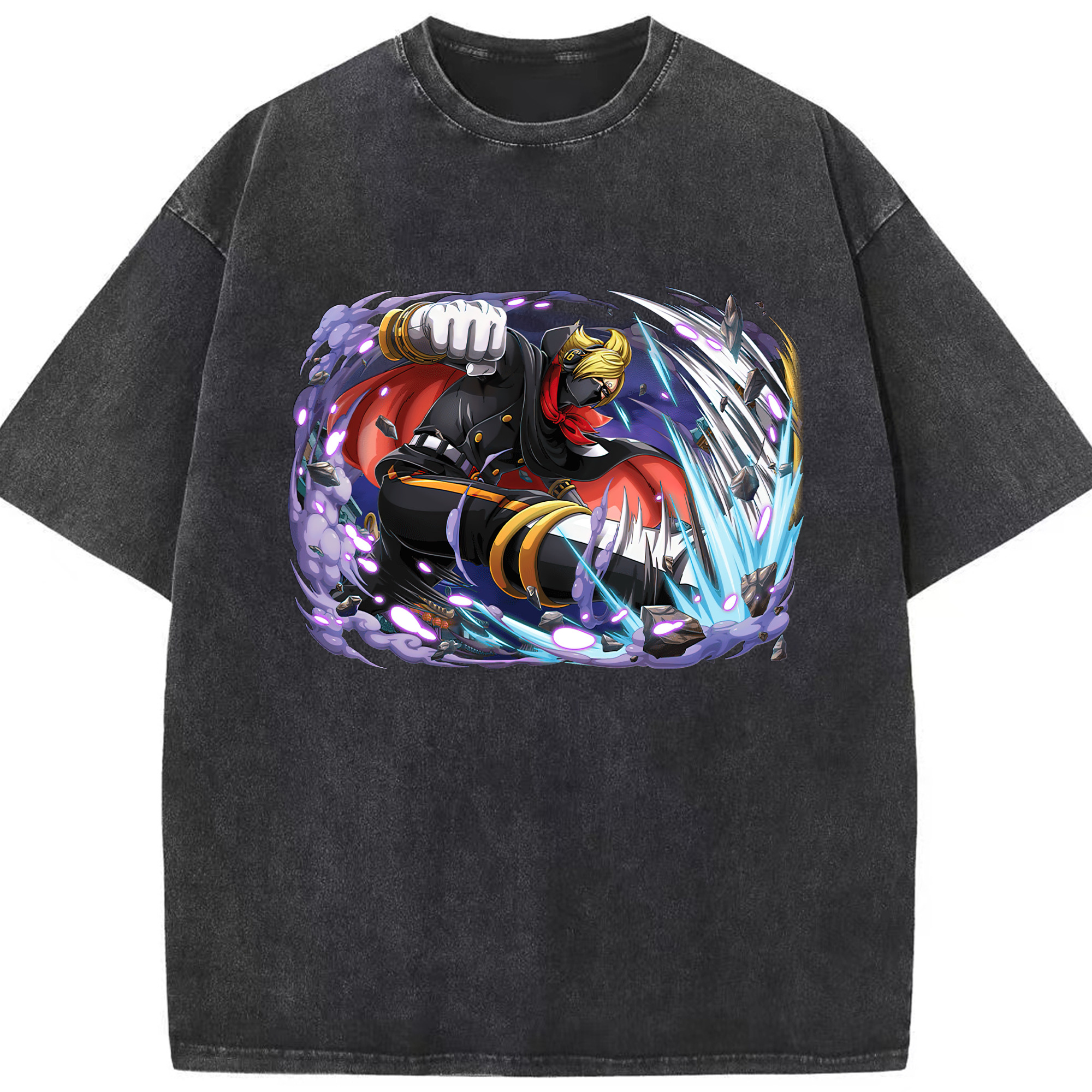 ワンピース ロロノア・ゾロ ONE PIECE Roronoa Zoro 綿100% ヴィンテージ風 半袖Tシャツ（フロントプリント）