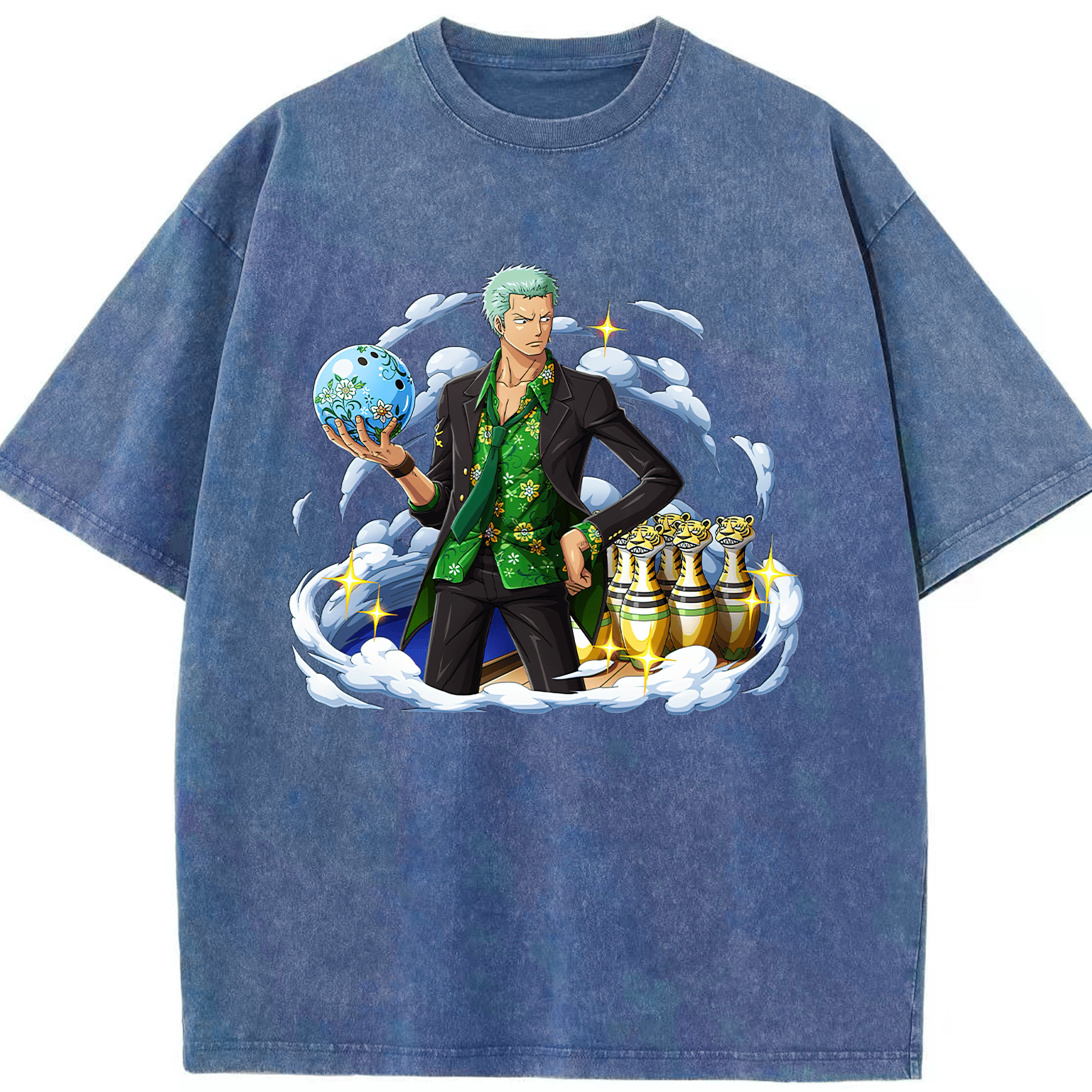 ワンピース ロロノア・ゾロ ONE PIECE Roronoa Zoro 綿100% ヴィンテージ風 半袖Tシャツ（フロントプリント）