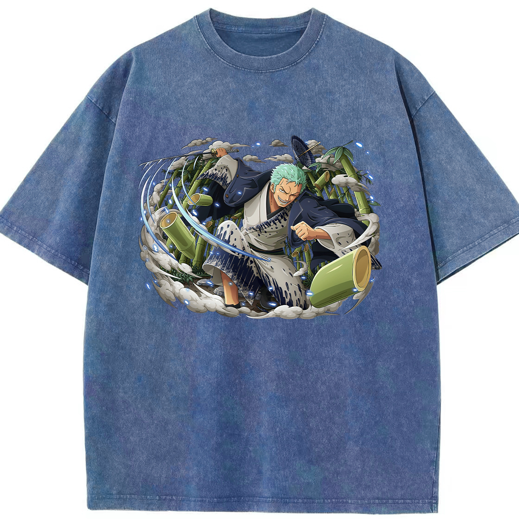 ワンピース ロロノア・ゾロ ONE PIECE Roronoa Zoro 綿100% ヴィンテージ風 半袖Tシャツ（フロントプリント）