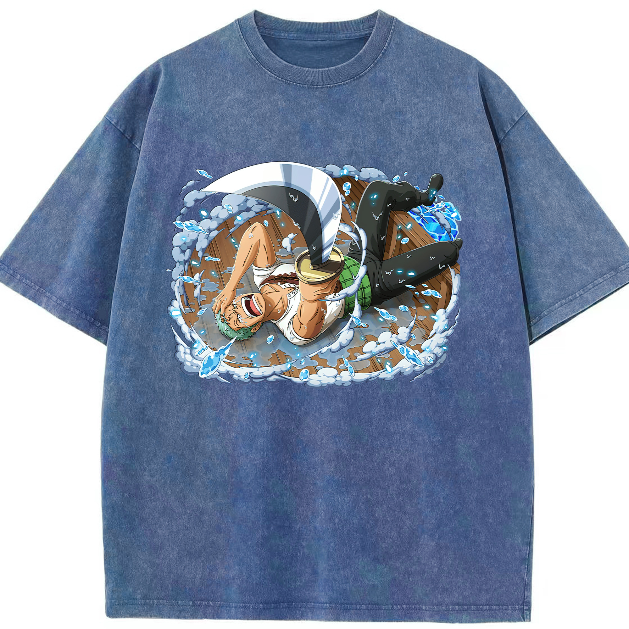 ワンピース ロロノア・ゾロ ONE PIECE Roronoa Zoro 綿100% ヴィンテージ風 半袖Tシャツ（フロントプリント）