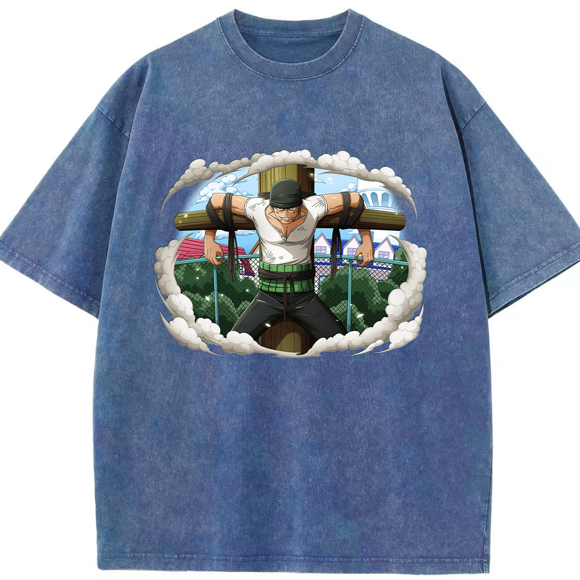 ワンピース ロロノア・ゾロ ONE PIECE Roronoa Zoro 綿100% ヴィンテージ風 半袖Tシャツ（フロントプリント）