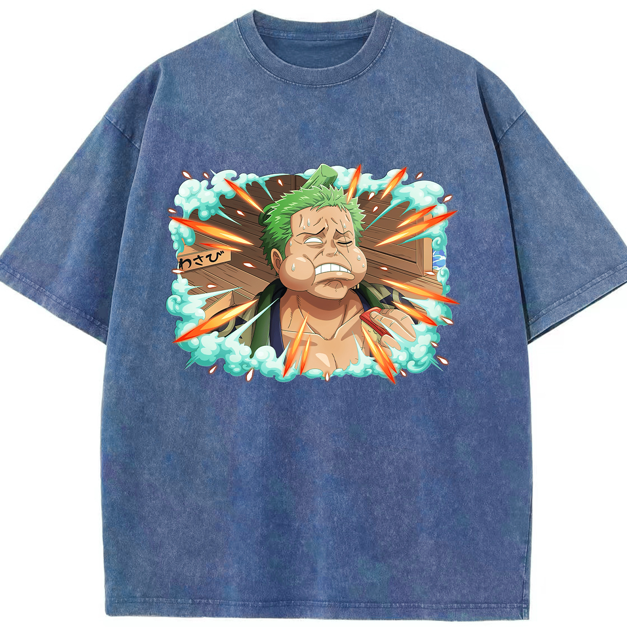 ワンピース ロロノア・ゾロ ONE PIECE Roronoa Zoro 綿100% ヴィンテージ風 半袖Tシャツ（フロントプリント）