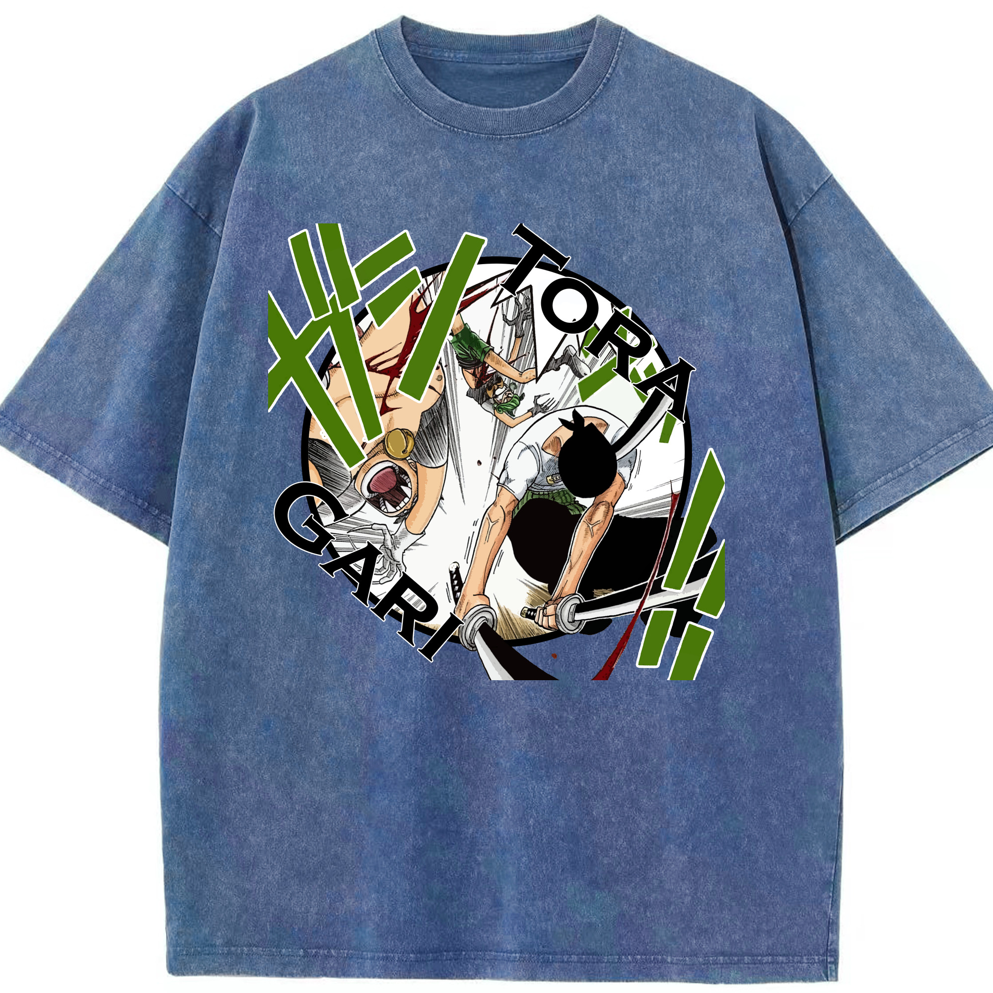 ワンピース ロロノア・ゾロ ONE PIECE Roronoa Zoro 綿100% ヴィンテージ風 半袖Tシャツ（フロントプリント）