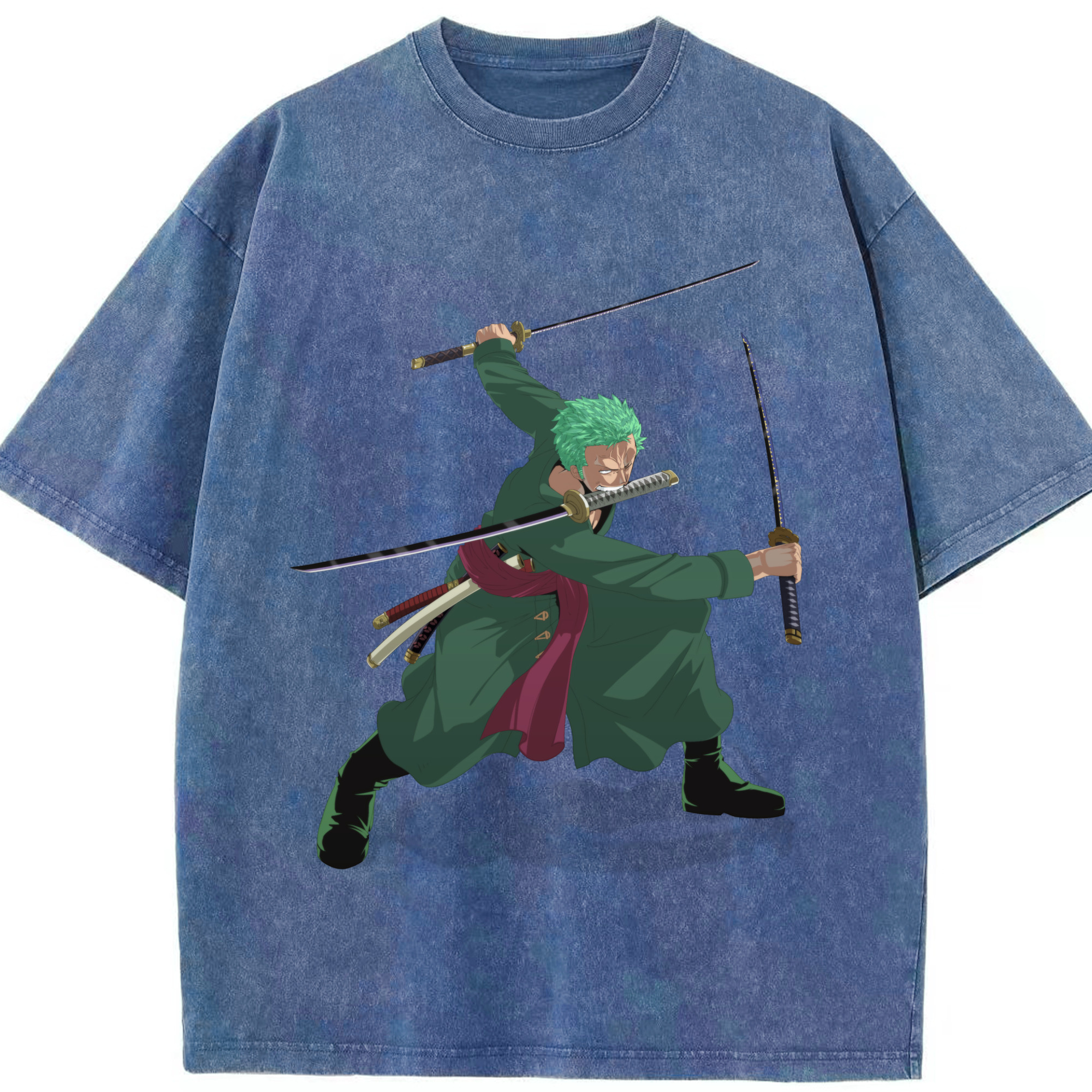 ワンピース ロロノア・ゾロ ONE PIECE Roronoa Zoro 綿100% ヴィンテージ風 半袖Tシャツ（フロントプリント）