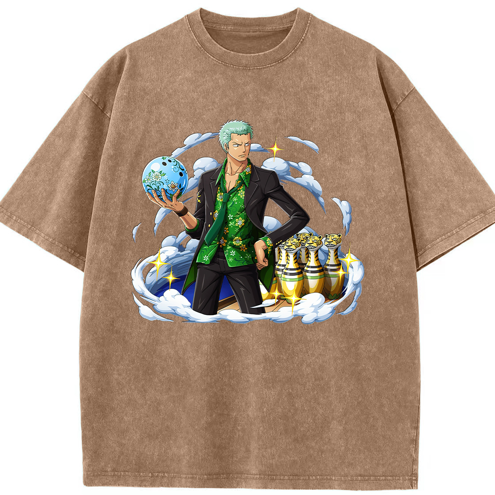 ワンピース ロロノア・ゾロ ONE PIECE Roronoa Zoro 綿100% ヴィンテージ風 半袖Tシャツ（フロントプリント）