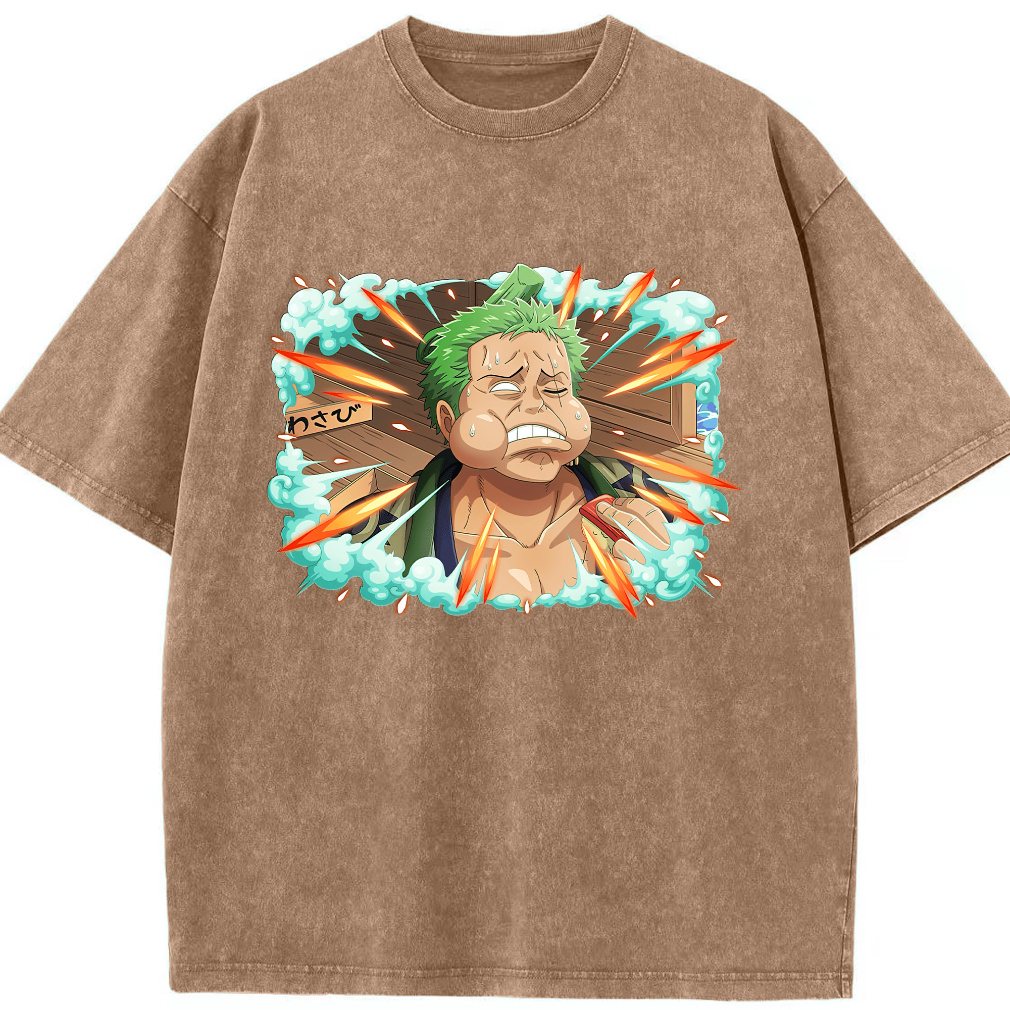 ワンピース ロロノア・ゾロ ONE PIECE Roronoa Zoro 綿100% ヴィンテージ風 半袖Tシャツ（フロントプリント）