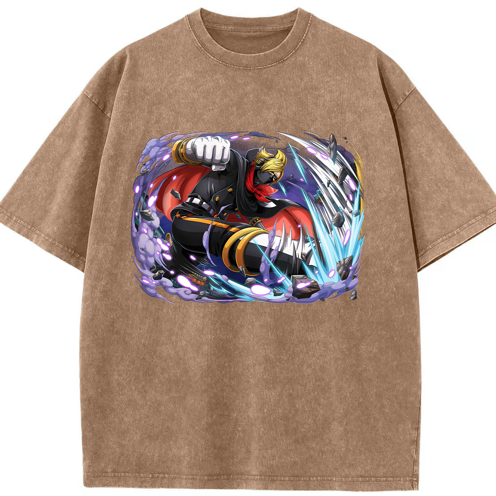ワンピース ロロノア・ゾロ ONE PIECE Roronoa Zoro 綿100% ヴィンテージ風 半袖Tシャツ（フロントプリント）