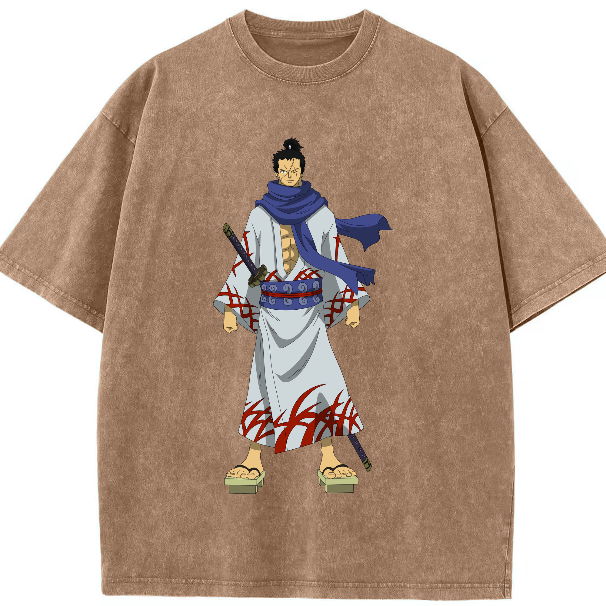 ワンピース ロロノア・ゾロ ONE PIECE Roronoa Zoro 綿100% ヴィンテージ風 半袖Tシャツ（フロントプリント）