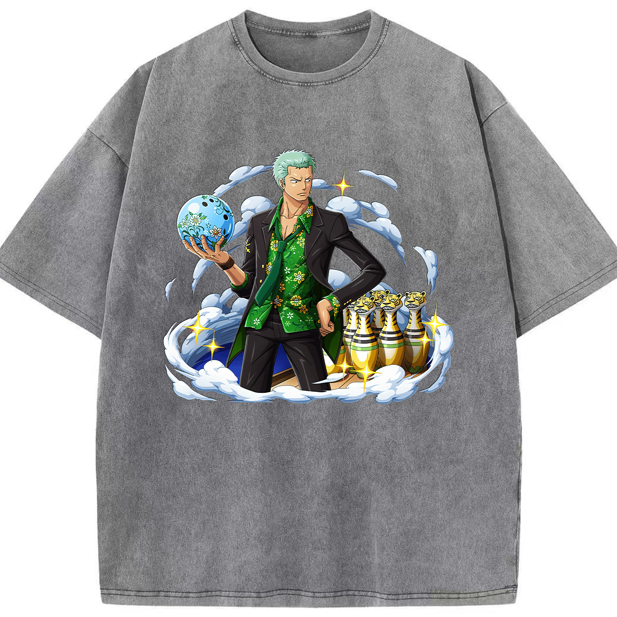 ワンピース ロロノア・ゾロ ONE PIECE Roronoa Zoro 綿100% ヴィンテージ風 半袖Tシャツ（フロントプリント）