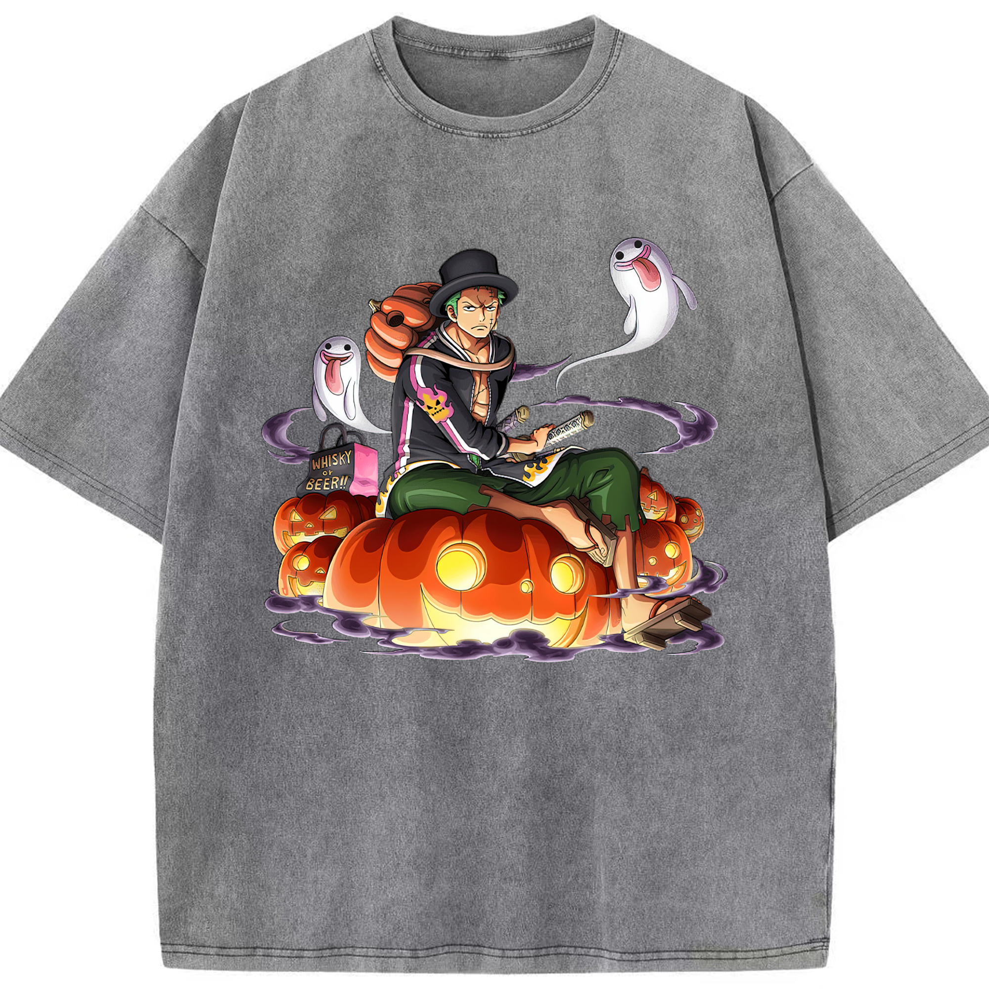 ワンピース ロロノア・ゾロ ONE PIECE Roronoa Zoro 綿100% ヴィンテージ風 半袖Tシャツ（フロントプリント）