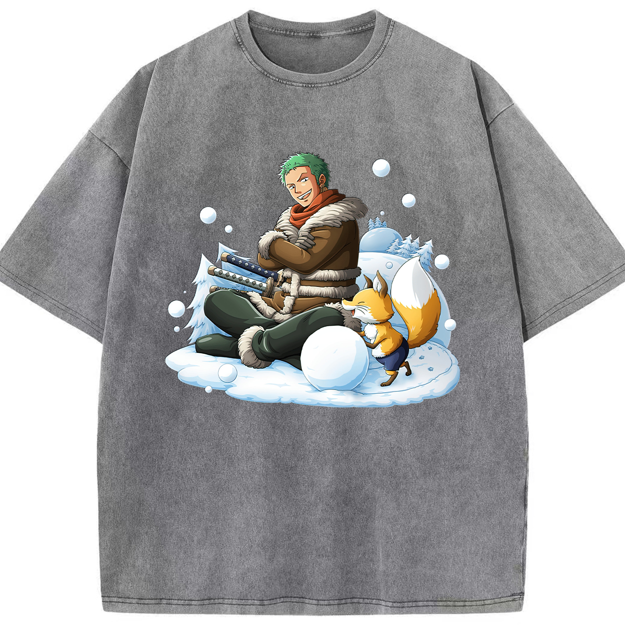 ワンピース ロロノア・ゾロ ONE PIECE Roronoa Zoro 綿100% ヴィンテージ風 半袖Tシャツ（フロントプリント）