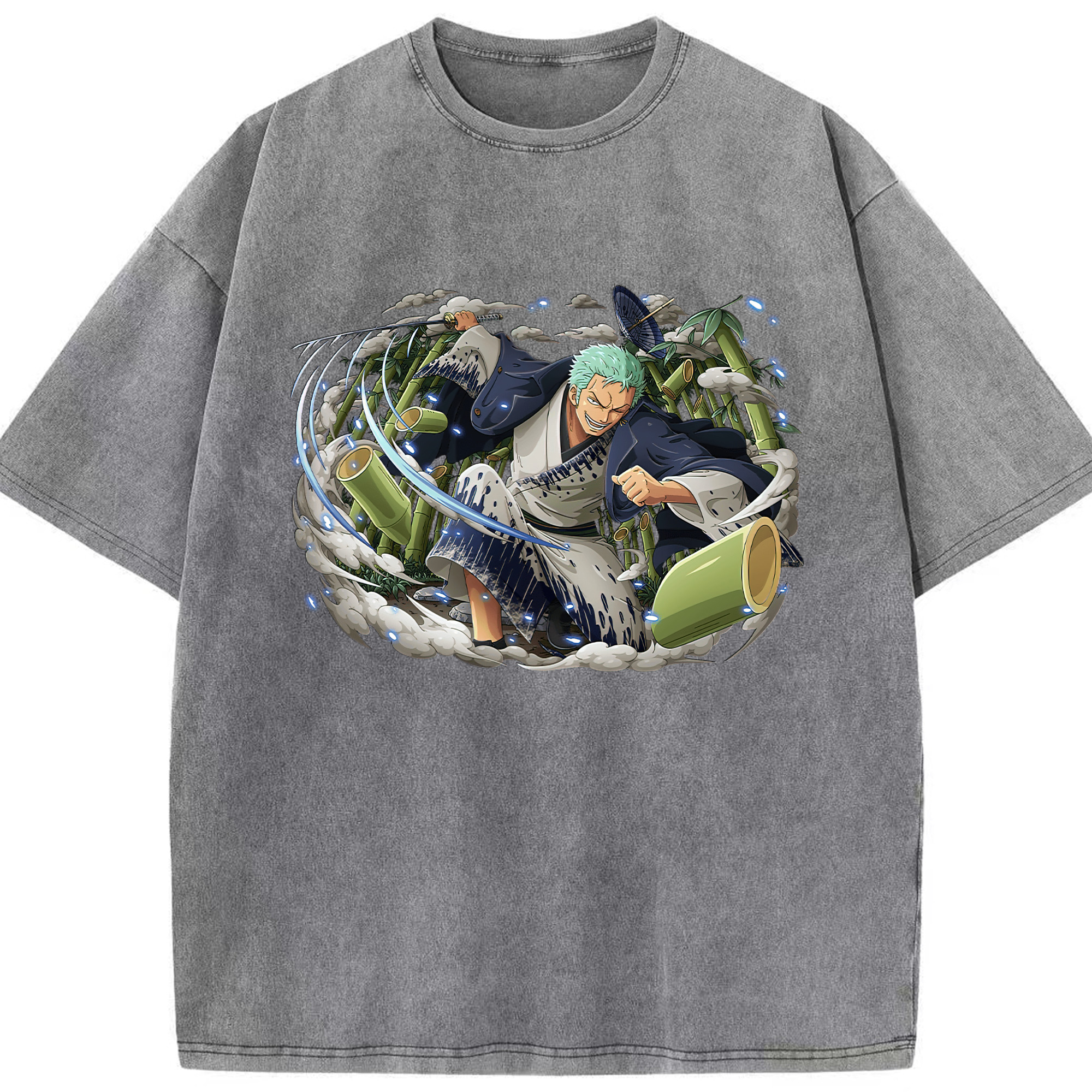 ワンピース ロロノア・ゾロ ONE PIECE Roronoa Zoro 綿100% ヴィンテージ風 半袖Tシャツ（フロントプリント）