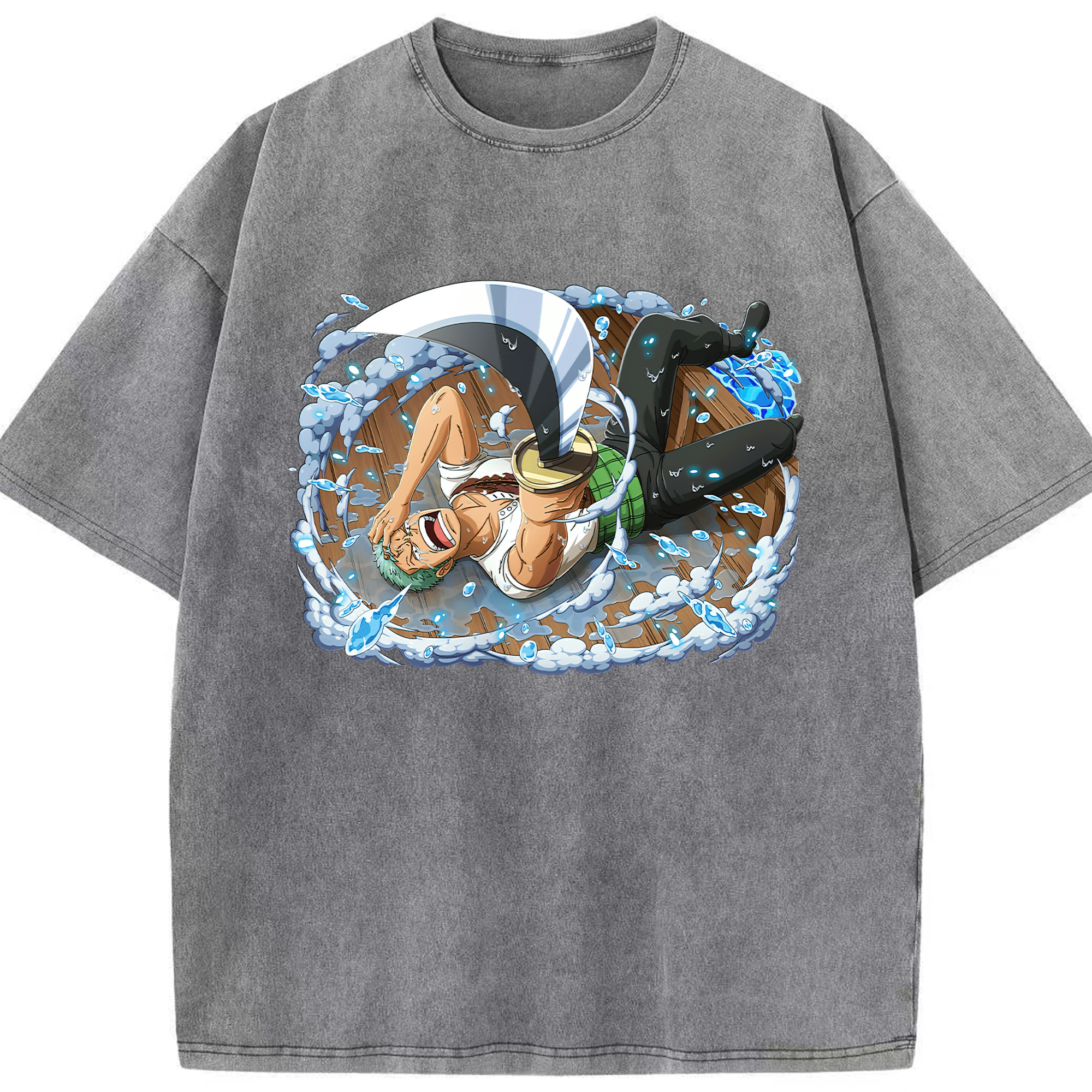 ワンピース ロロノア・ゾロ ONE PIECE Roronoa Zoro 綿100% ヴィンテージ風 半袖Tシャツ（フロントプリント）
