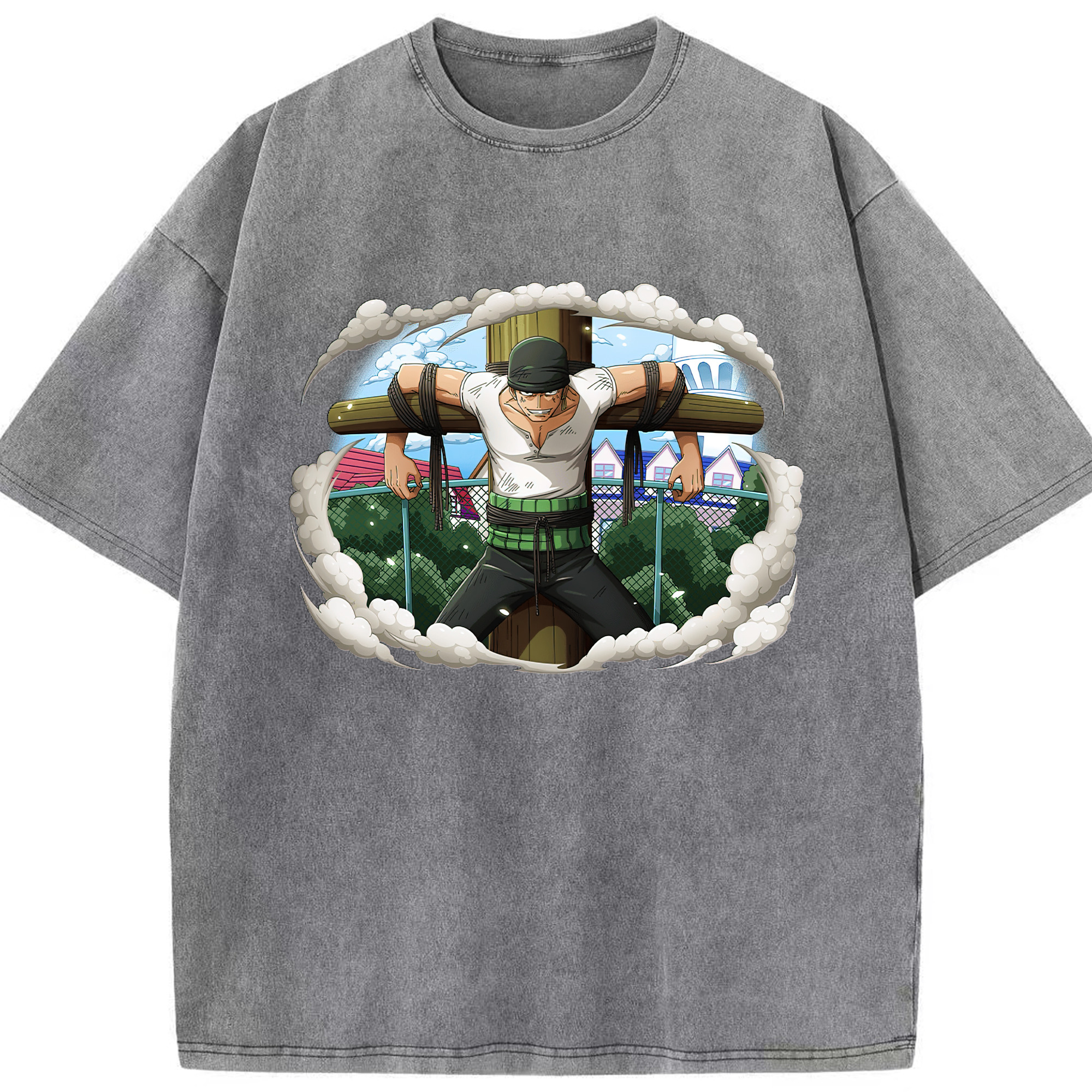 ワンピース ロロノア・ゾロ ONE PIECE Roronoa Zoro 綿100% ヴィンテージ風 半袖Tシャツ（フロントプリント）