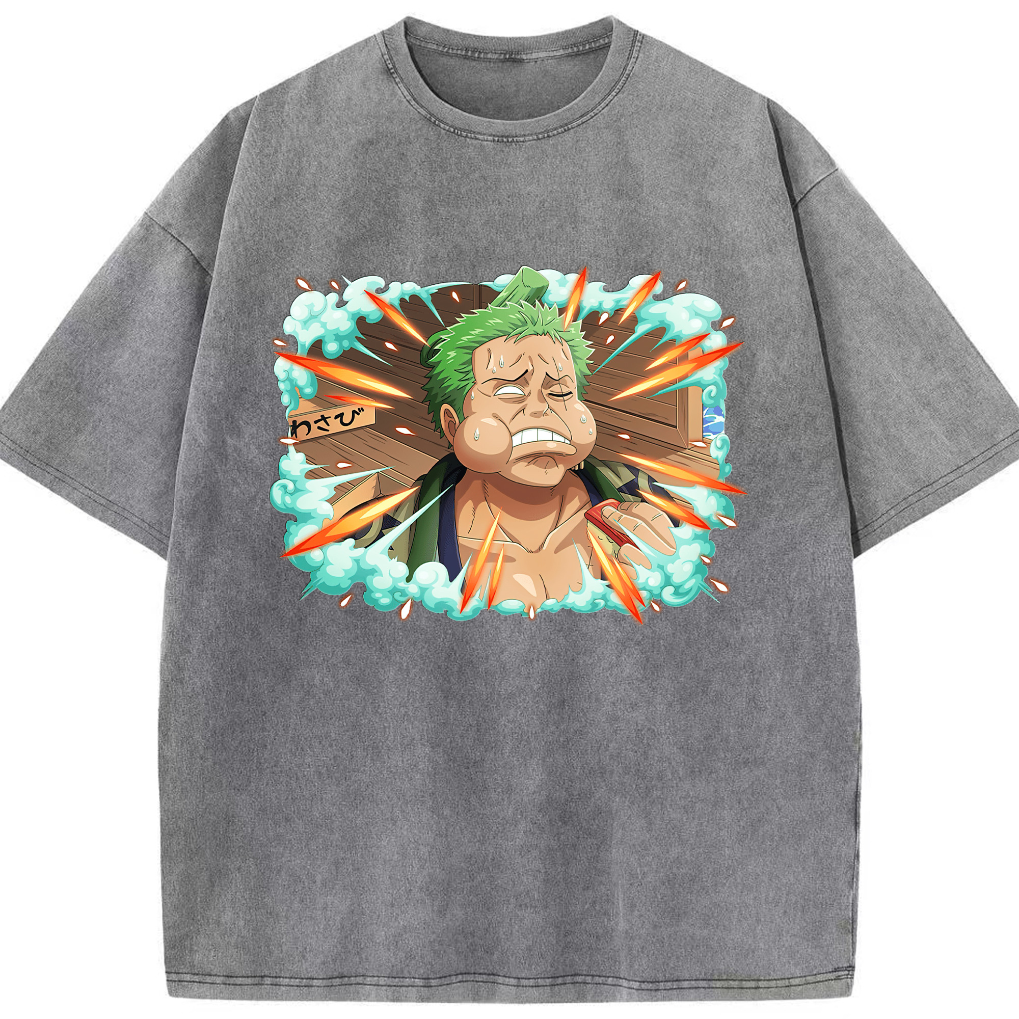 ワンピース ロロノア・ゾロ ONE PIECE Roronoa Zoro 綿100% ヴィンテージ風 半袖Tシャツ（フロントプリント）