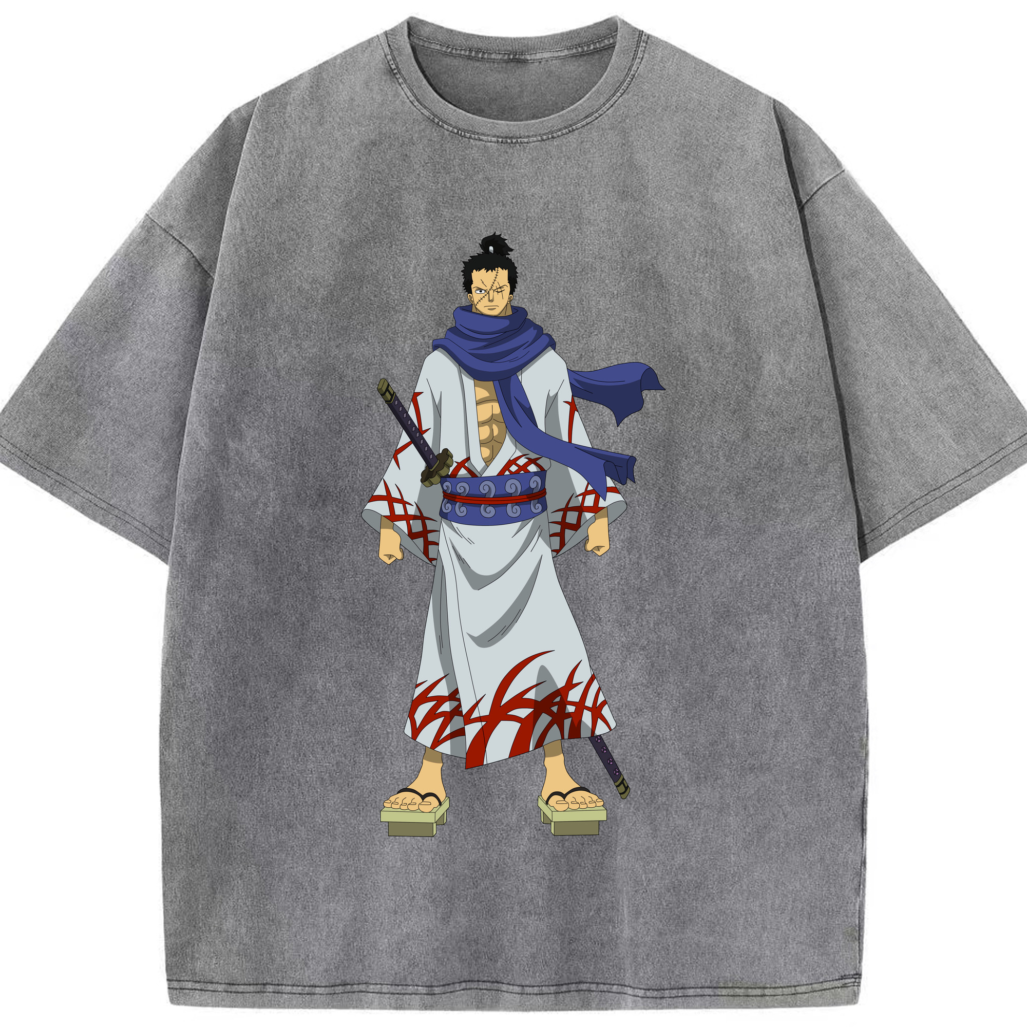 ワンピース ロロノア・ゾロ ONE PIECE Roronoa Zoro 綿100% ヴィンテージ風 半袖Tシャツ（フロントプリント）