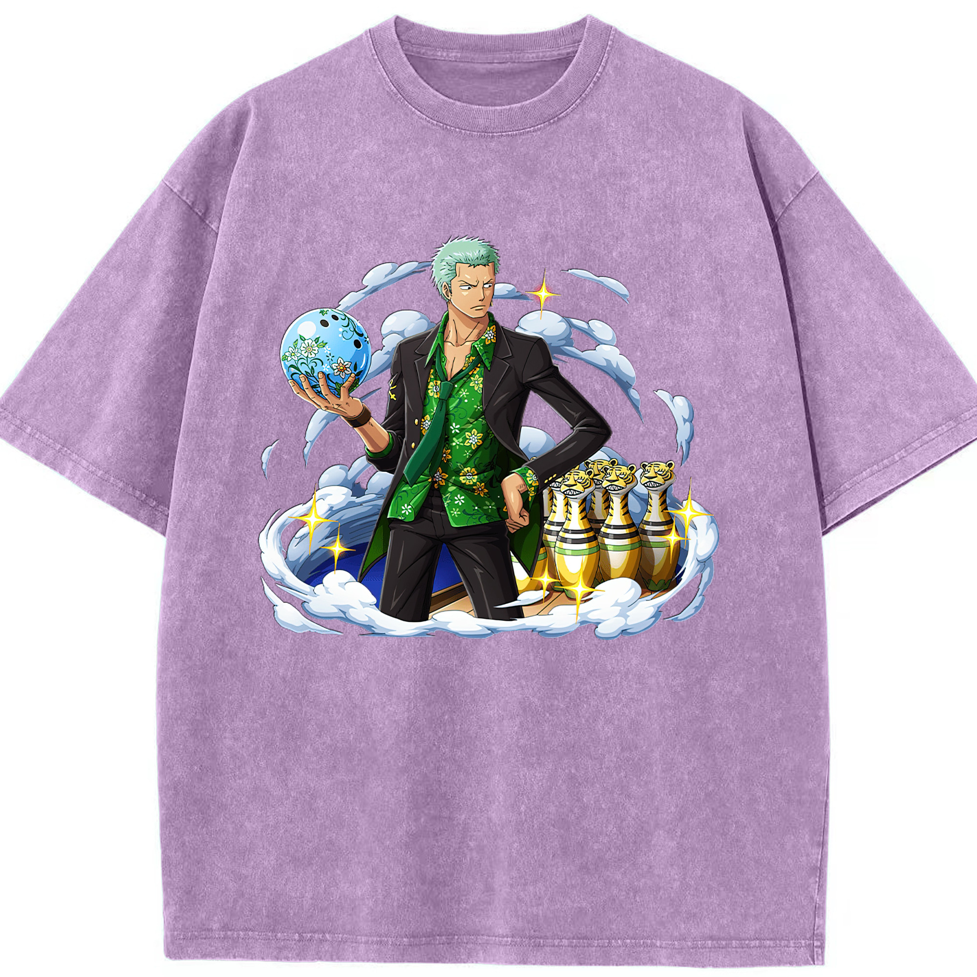 ワンピース ロロノア・ゾロ ONE PIECE Roronoa Zoro 綿100% ヴィンテージ風 半袖Tシャツ（フロントプリント）