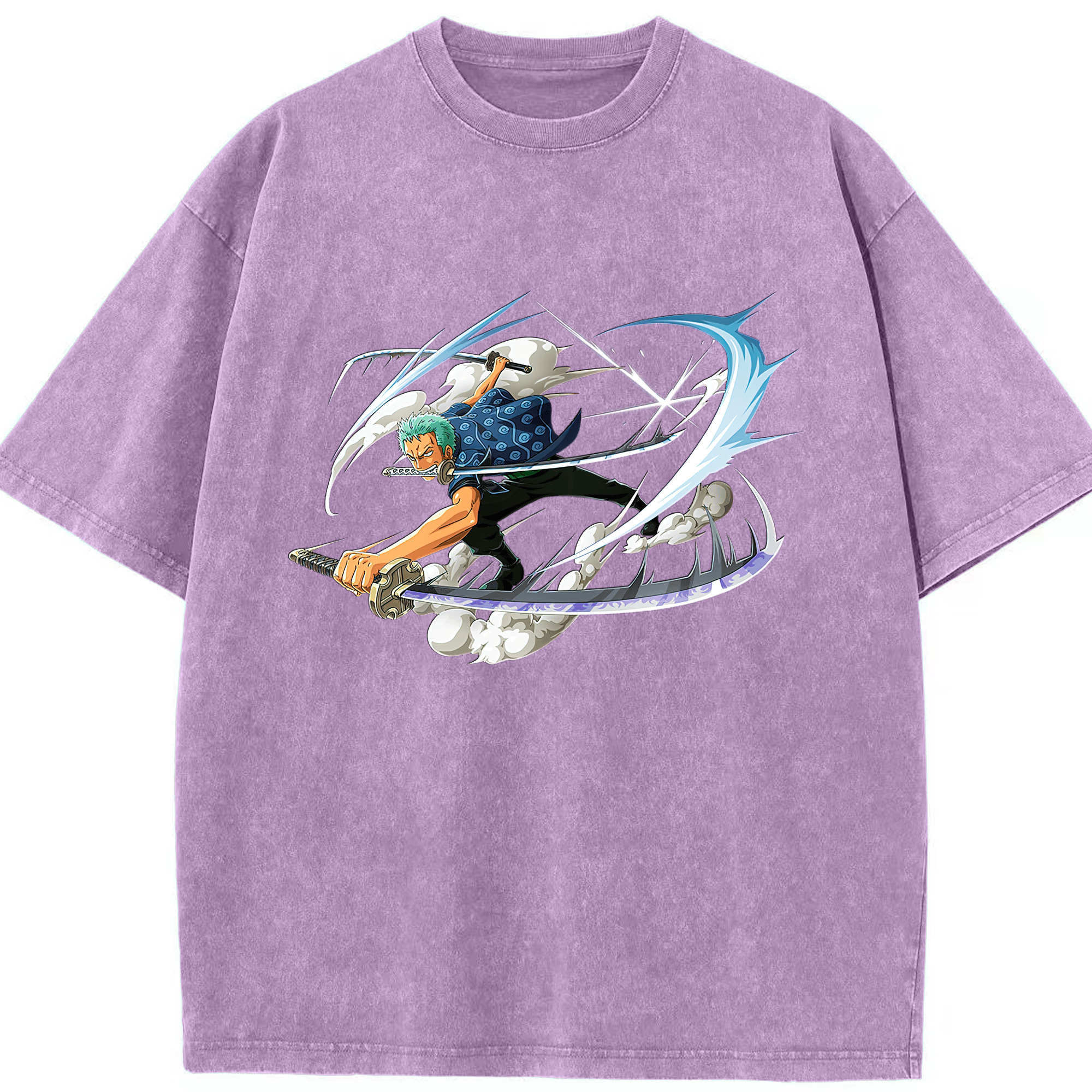 ワンピース ロロノア・ゾロ ONE PIECE Roronoa Zoro 綿100% ヴィンテージ風 半袖Tシャツ（フロントプリント）