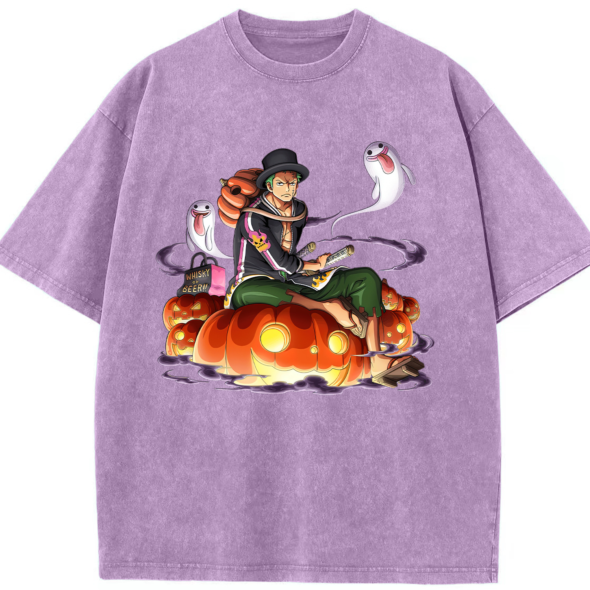 ワンピース ロロノア・ゾロ ONE PIECE Roronoa Zoro 綿100% ヴィンテージ風 半袖Tシャツ（フロントプリント）