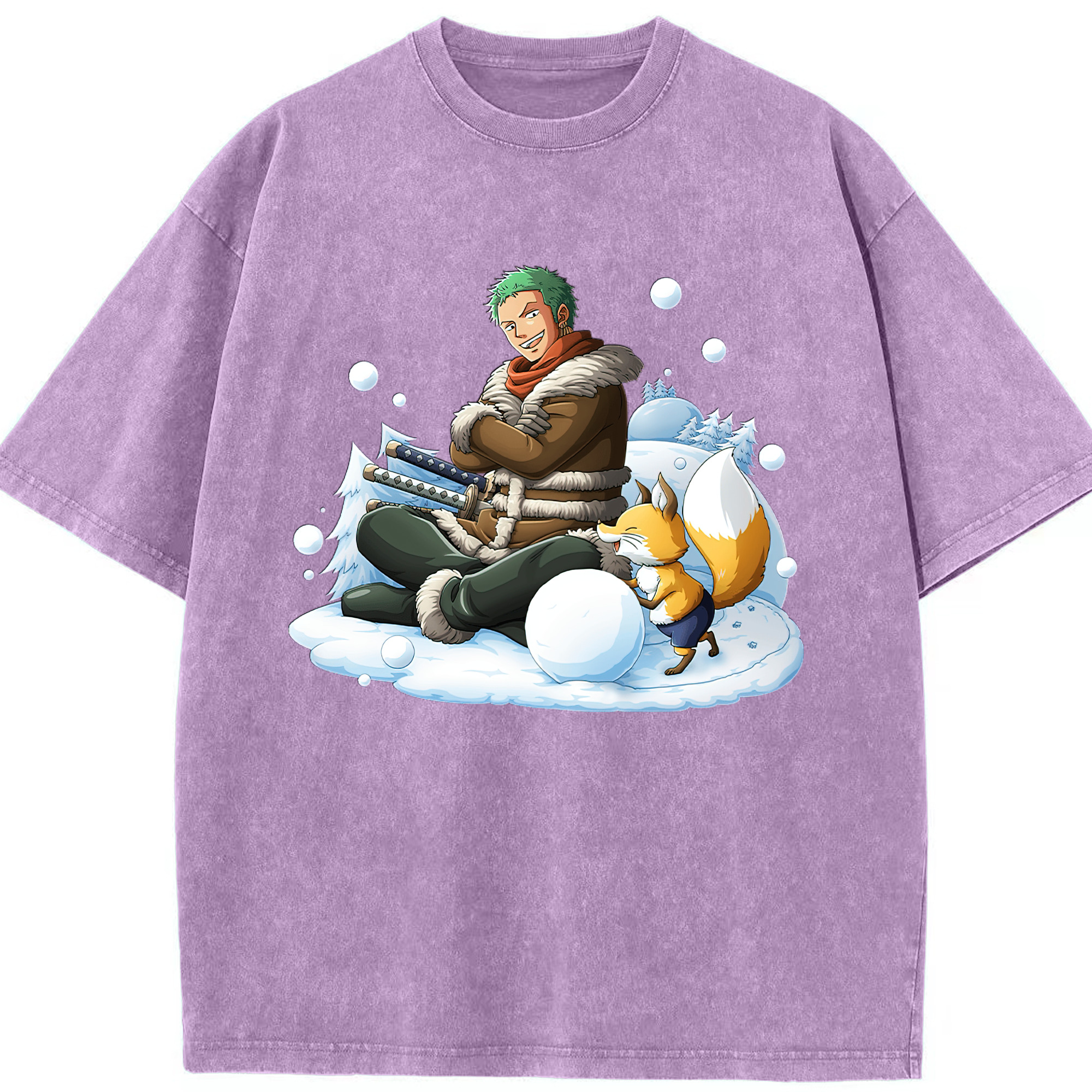 ワンピース ロロノア・ゾロ ONE PIECE Roronoa Zoro 綿100% ヴィンテージ風 半袖Tシャツ（フロントプリント）