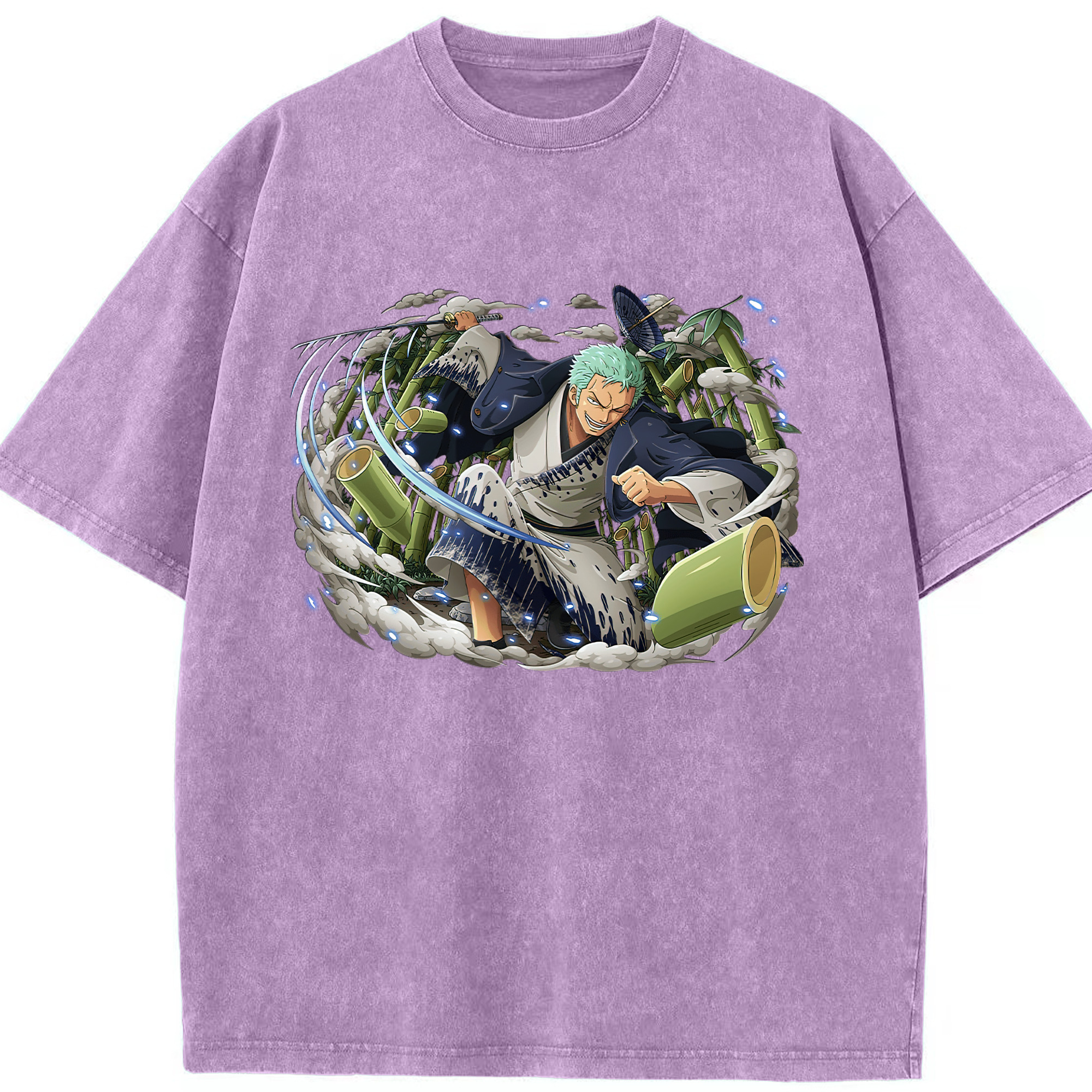ワンピース ロロノア・ゾロ ONE PIECE Roronoa Zoro 綿100% ヴィンテージ風 半袖Tシャツ（フロントプリント）