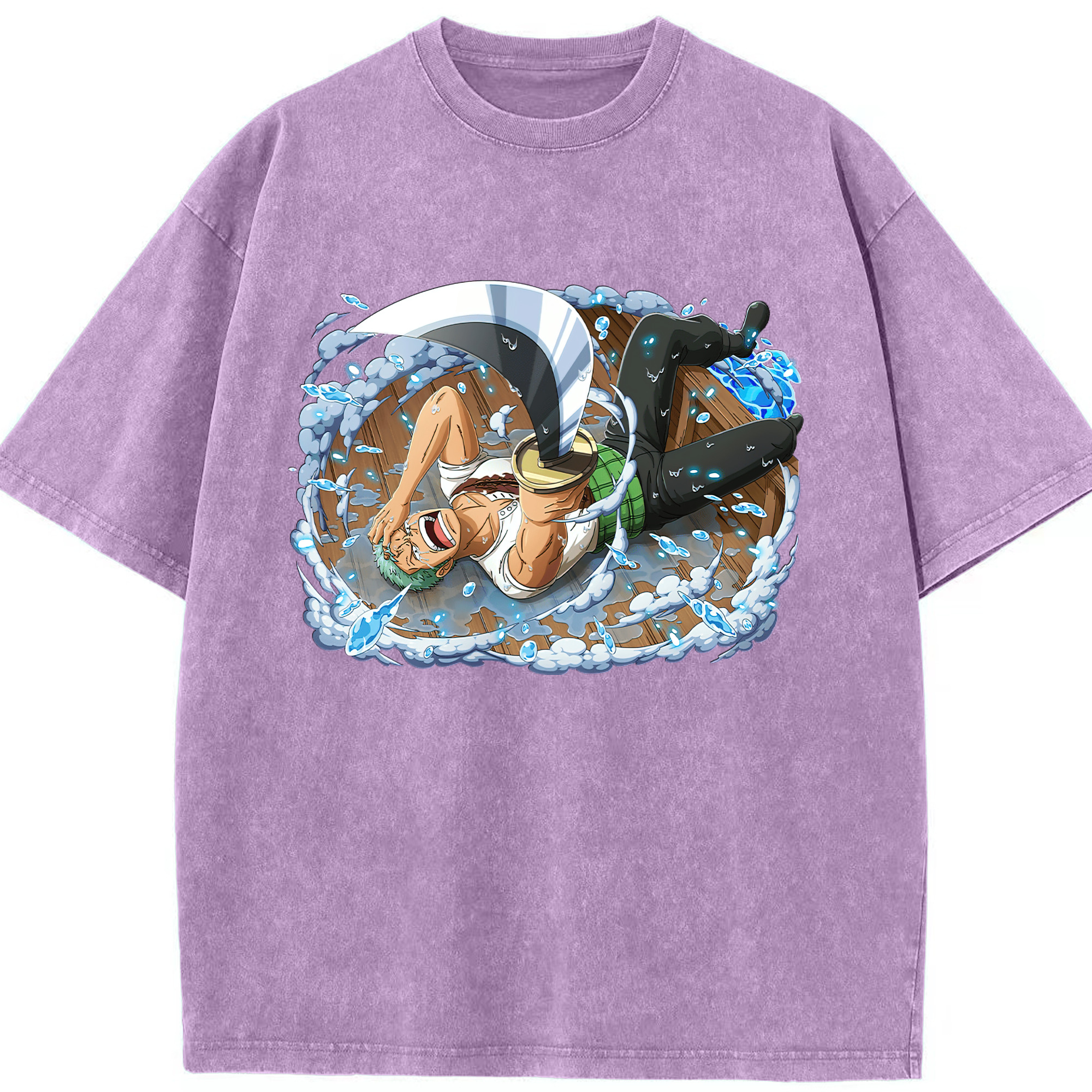 ワンピース ロロノア・ゾロ ONE PIECE Roronoa Zoro 綿100% ヴィンテージ風 半袖Tシャツ（フロントプリント）