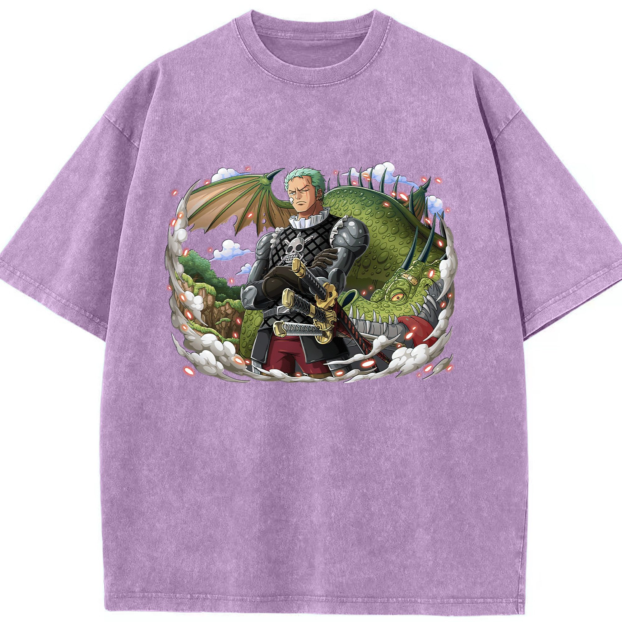 ワンピース ロロノア・ゾロ ONE PIECE Roronoa Zoro 綿100% ヴィンテージ風 半袖Tシャツ（フロントプリント）
