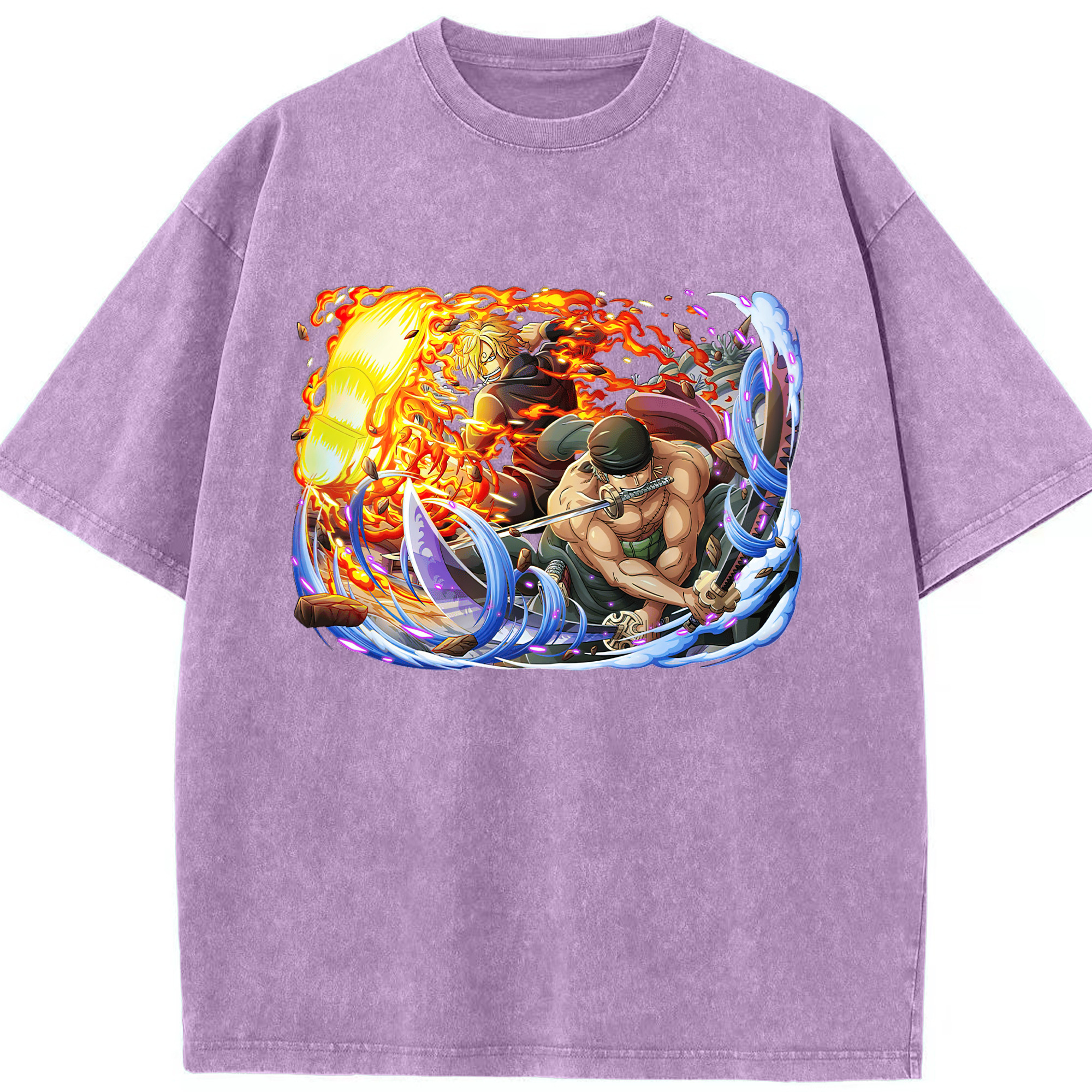 ワンピース ロロノア・ゾロ ONE PIECE Roronoa Zoro 綿100% ヴィンテージ風 半袖Tシャツ（フロントプリント）