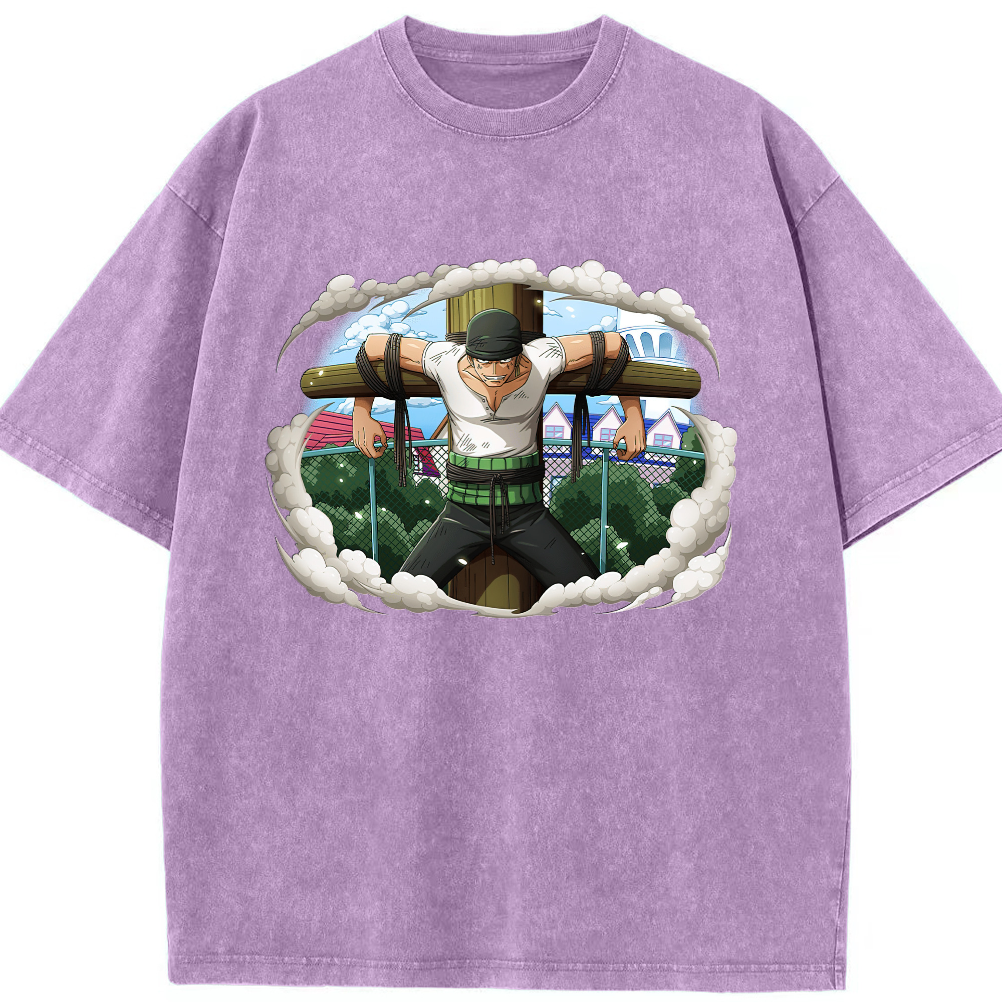 ワンピース ロロノア・ゾロ ONE PIECE Roronoa Zoro 綿100% ヴィンテージ風 半袖Tシャツ（フロントプリント）