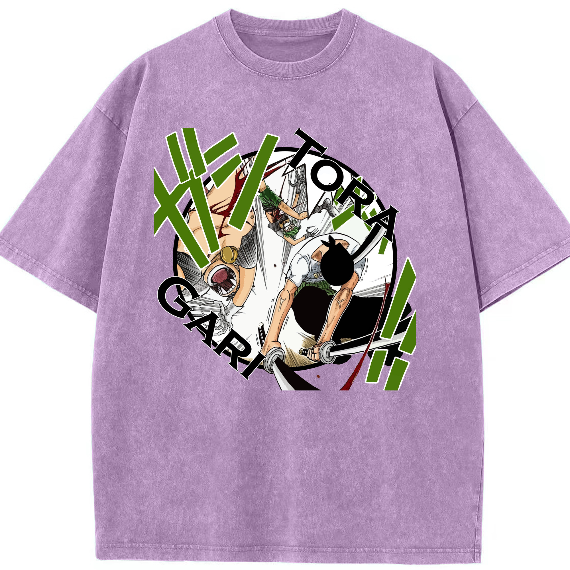 ワンピース ロロノア・ゾロ ONE PIECE Roronoa Zoro 綿100% ヴィンテージ風 半袖Tシャツ（フロントプリント）