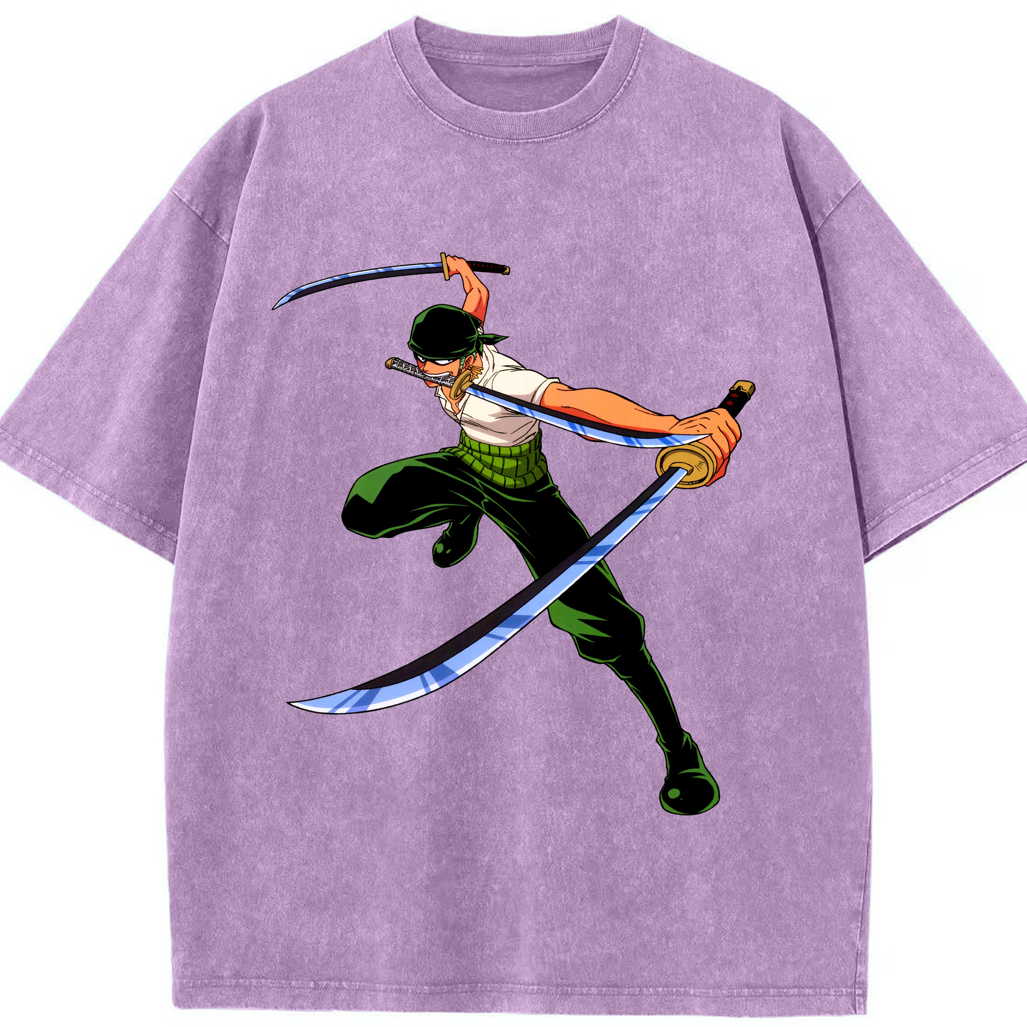 ワンピース ロロノア・ゾロ ONE PIECE Roronoa Zoro 綿100% ヴィンテージ風 半袖Tシャツ（フロントプリント）