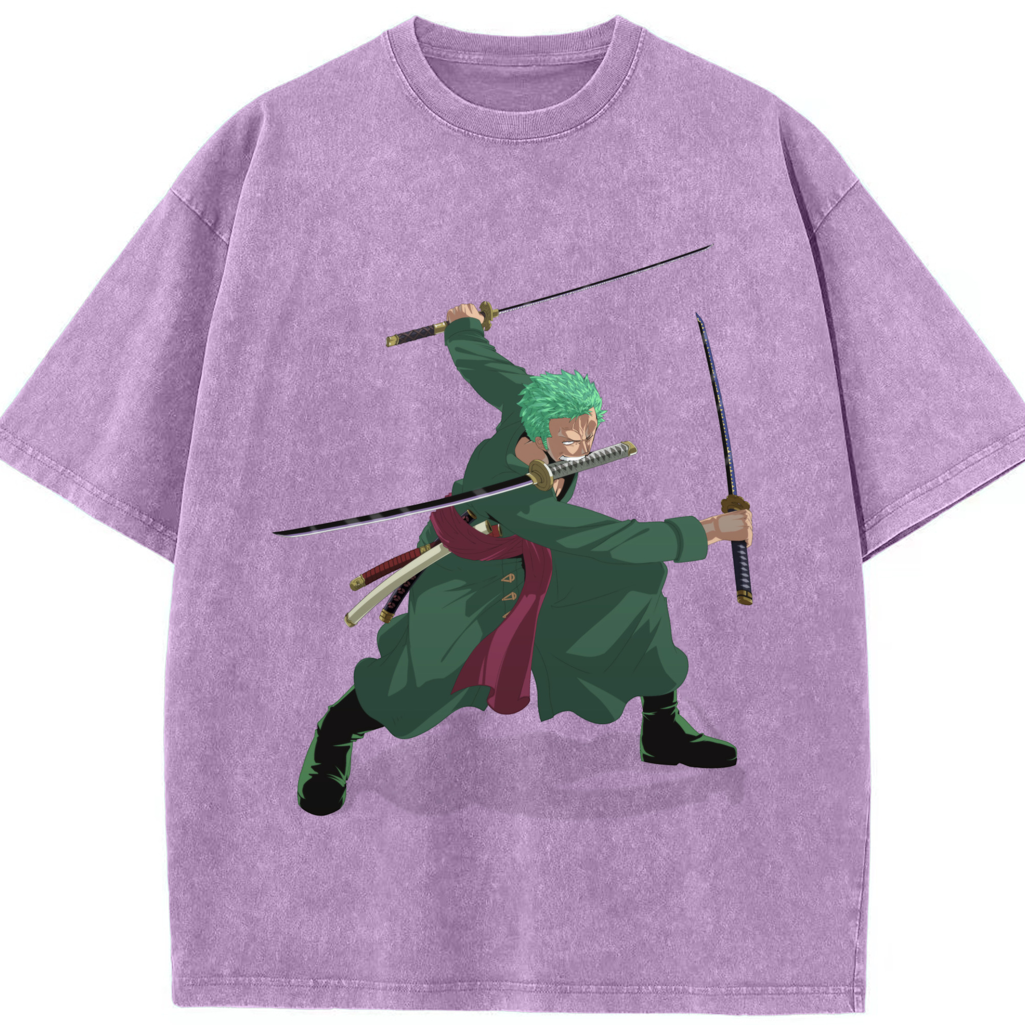 ワンピース ロロノア・ゾロ ONE PIECE Roronoa Zoro 綿100% ヴィンテージ風 半袖Tシャツ（フロントプリント）