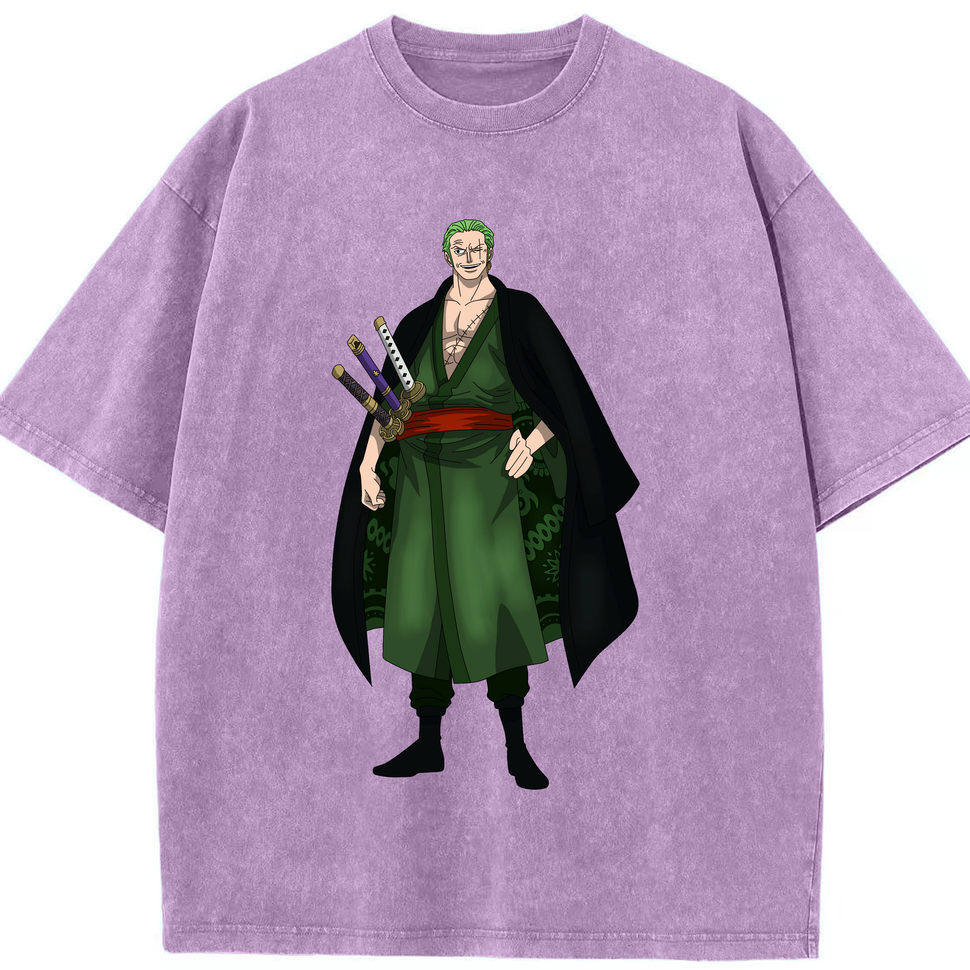 ワンピース ロロノア・ゾロ ONE PIECE Roronoa Zoro 綿100% ヴィンテージ風 半袖Tシャツ（フロントプリント）