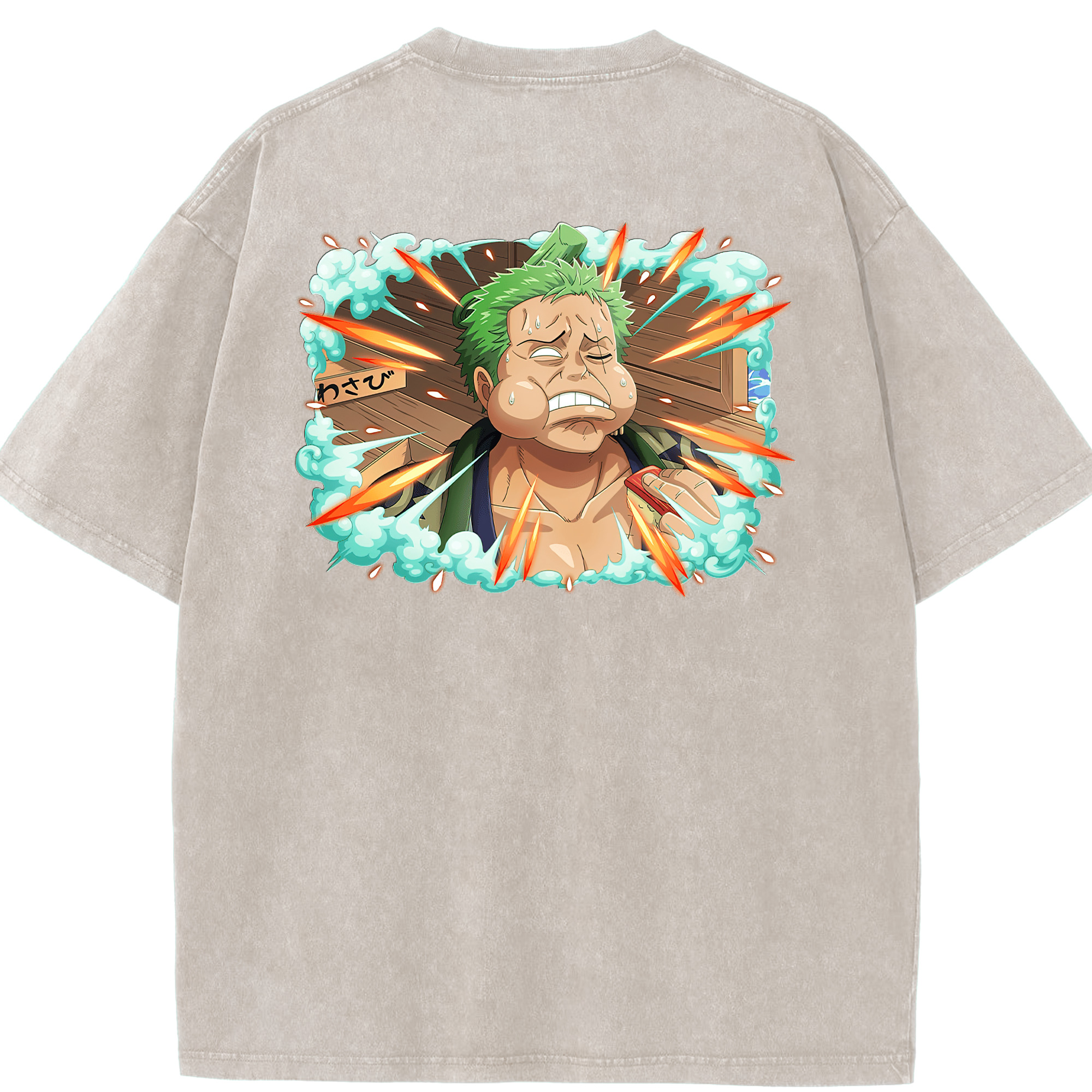 ワンピース ロロノア・ゾロ ONE PIECE Roronoa Zoro 綿100% ヴィンテージ風 半袖Tシャツ（背面プリント）