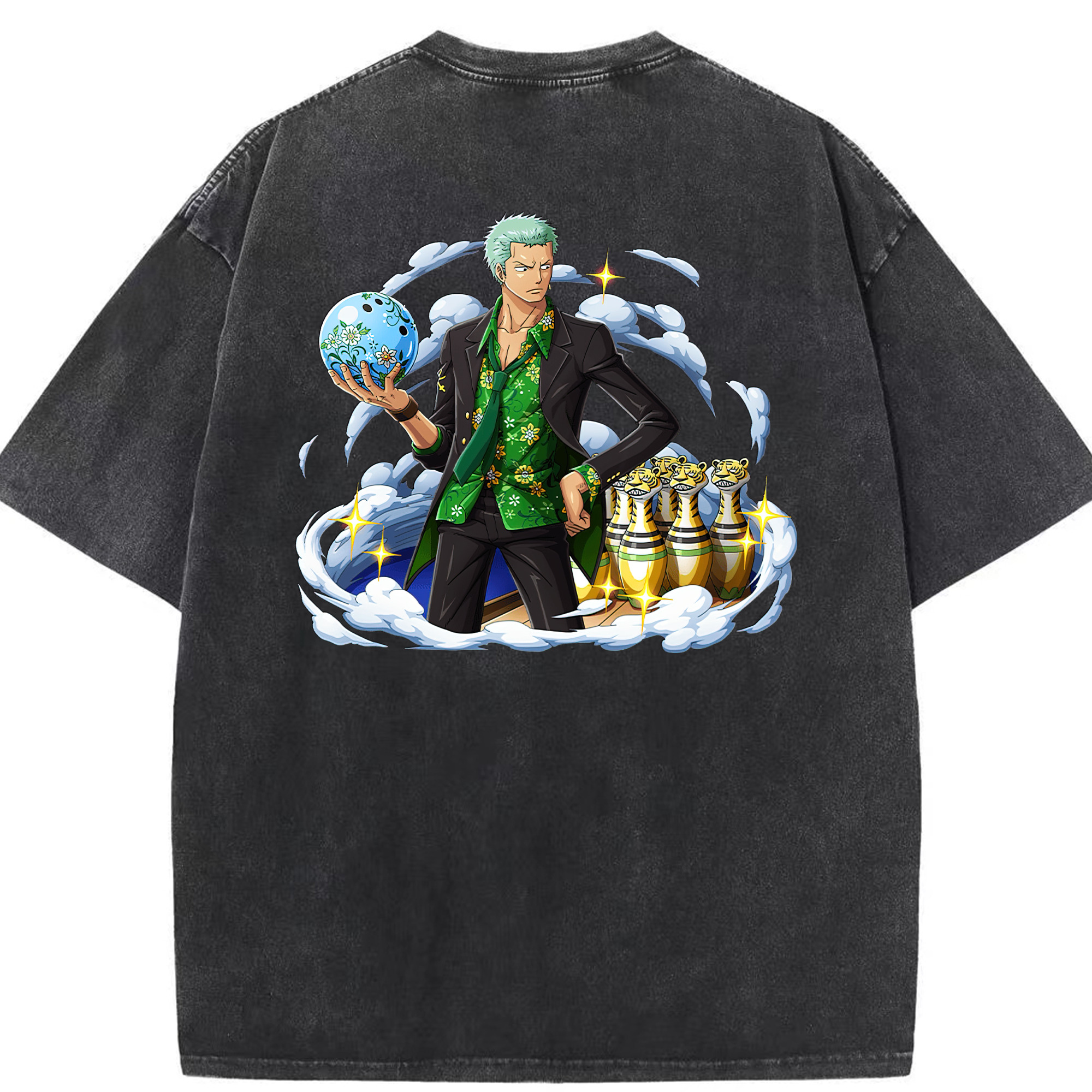 ワンピース ロロノア・ゾロ ONE PIECE Roronoa Zoro 綿100% ヴィンテージ風 半袖Tシャツ（背面プリント）
