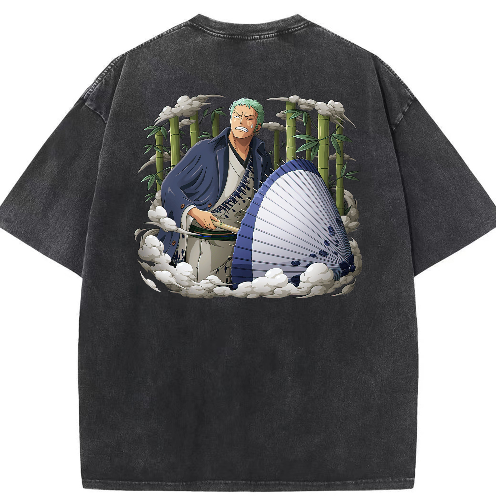 ワンピース ロロノア・ゾロ ONE PIECE Roronoa Zoro 綿100% ヴィンテージ風 半袖Tシャツ（背面プリント）