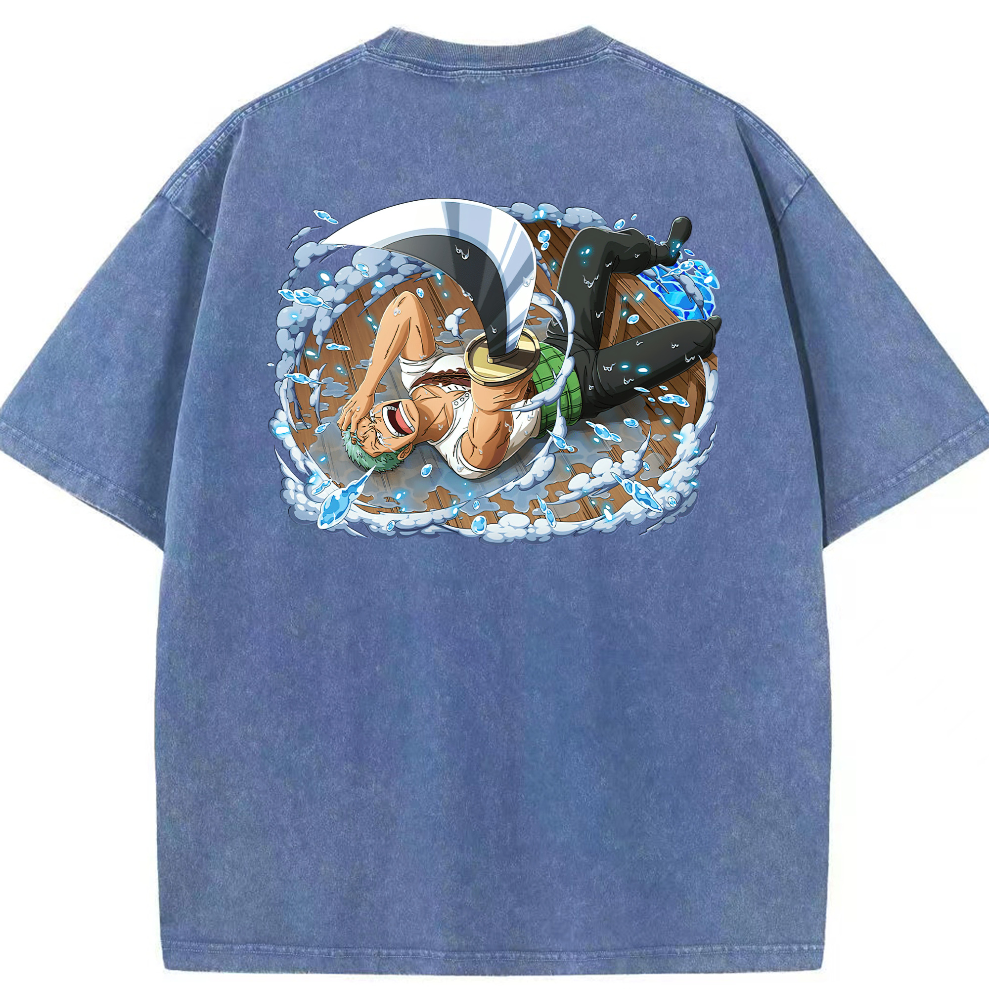 ワンピース ロロノア・ゾロ ONE PIECE Roronoa Zoro 綿100% ヴィンテージ風 半袖Tシャツ（背面プリント）