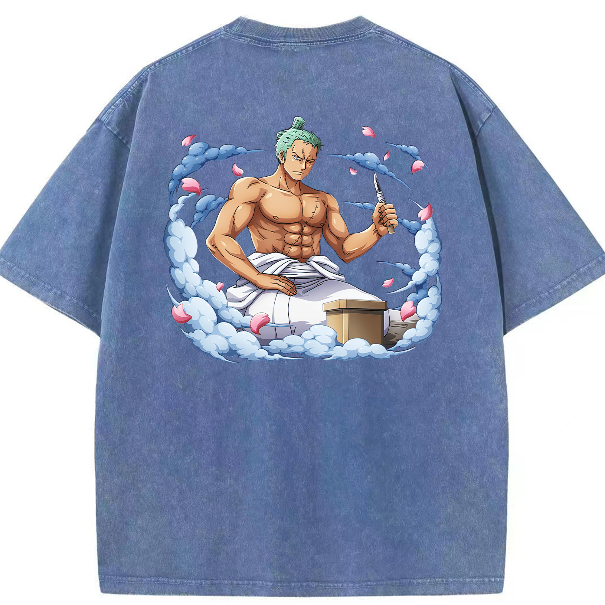 ワンピース ロロノア・ゾロ ONE PIECE Roronoa Zoro 綿100% ヴィンテージ風 半袖Tシャツ（背面プリント）