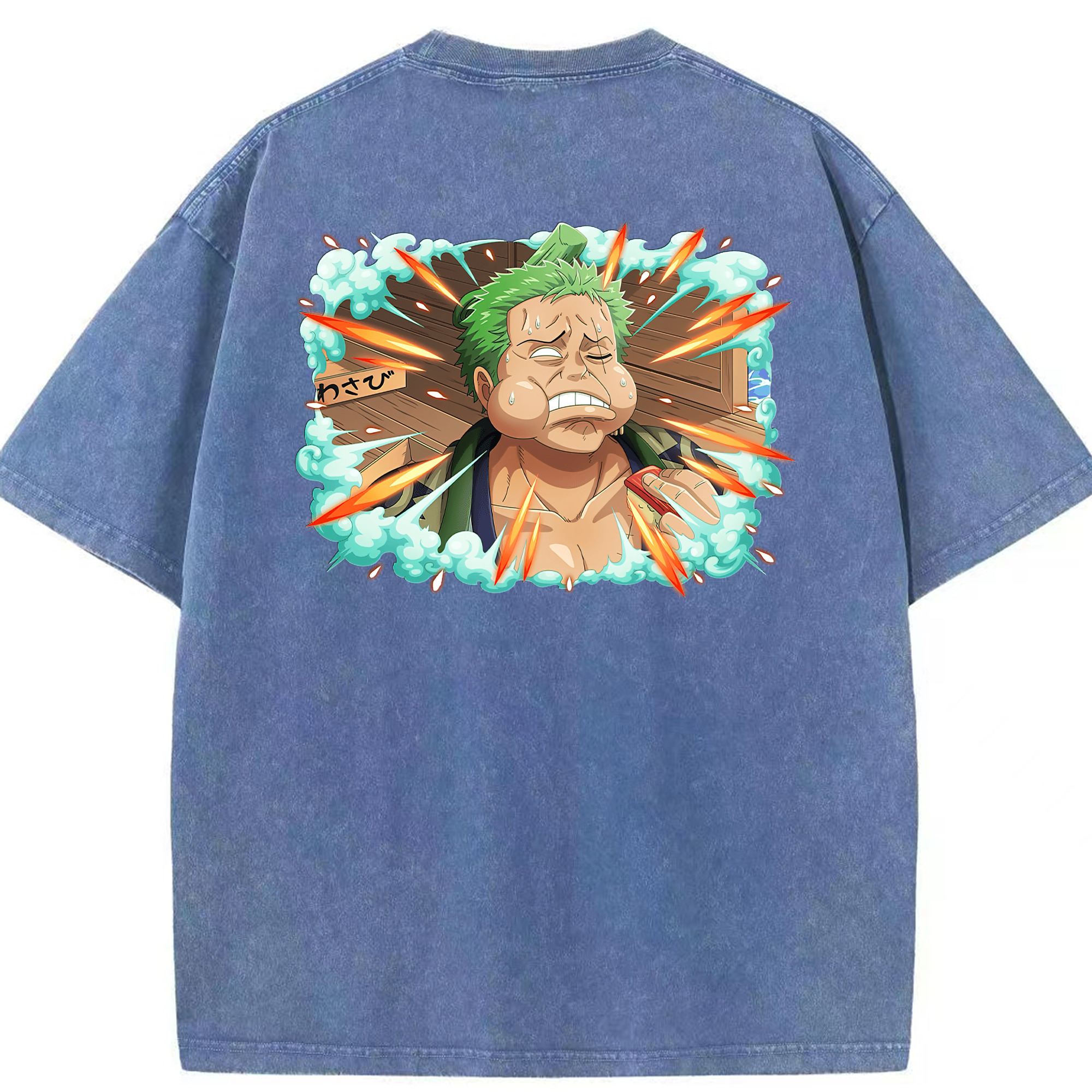 ワンピース ロロノア・ゾロ ONE PIECE Roronoa Zoro 綿100% ヴィンテージ風 半袖Tシャツ（背面プリント）