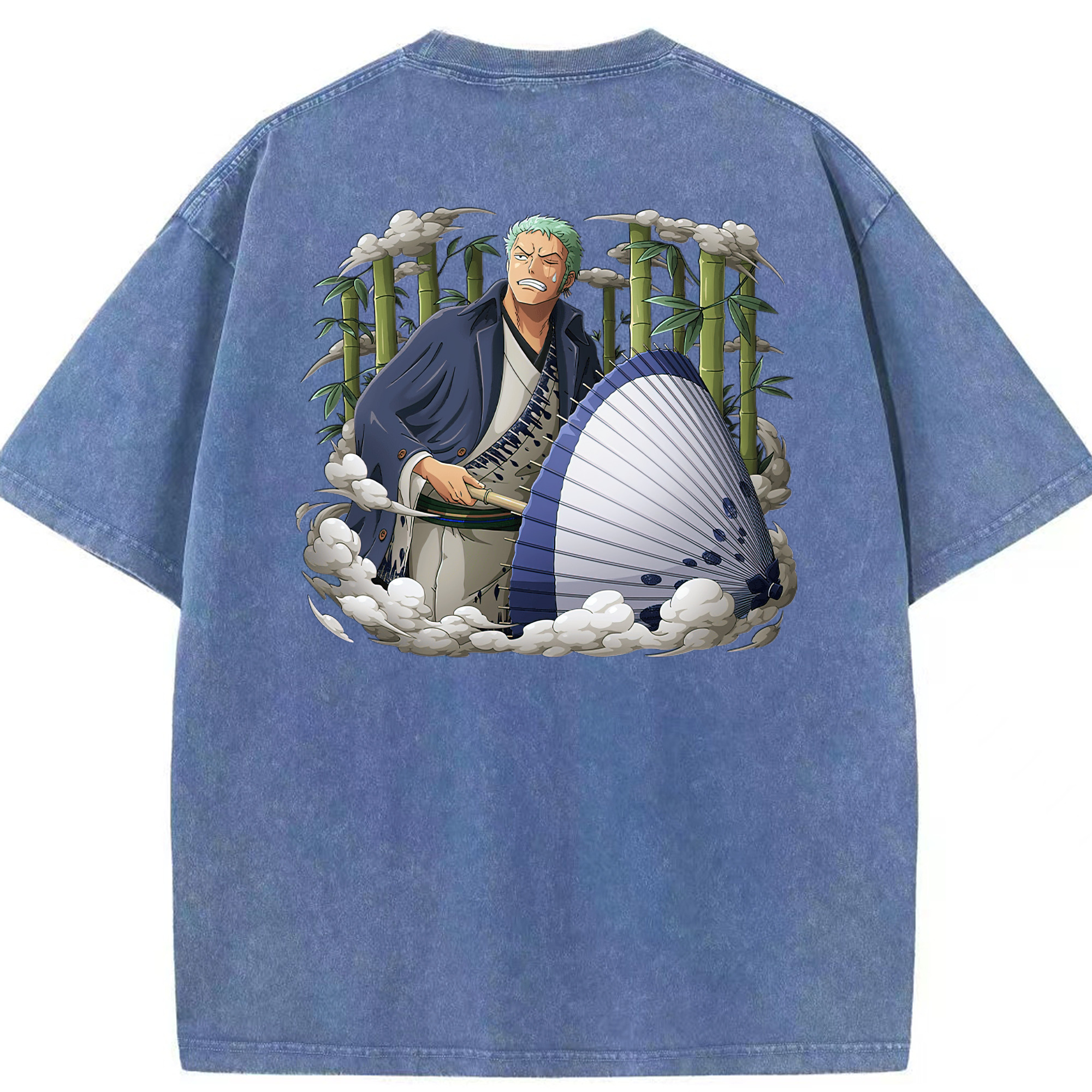 ワンピース ロロノア・ゾロ ONE PIECE Roronoa Zoro 綿100% ヴィンテージ風 半袖Tシャツ（背面プリント）