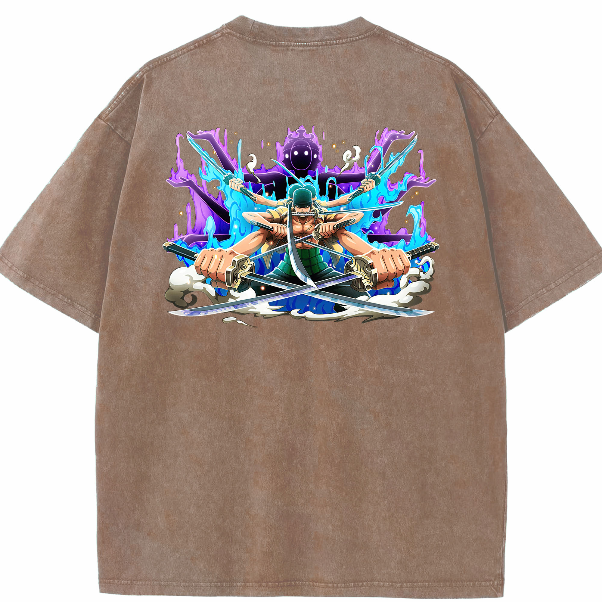 ワンピース ロロノア・ゾロ ONE PIECE Roronoa Zoro 綿100% ヴィンテージ風 半袖Tシャツ（背面プリント）