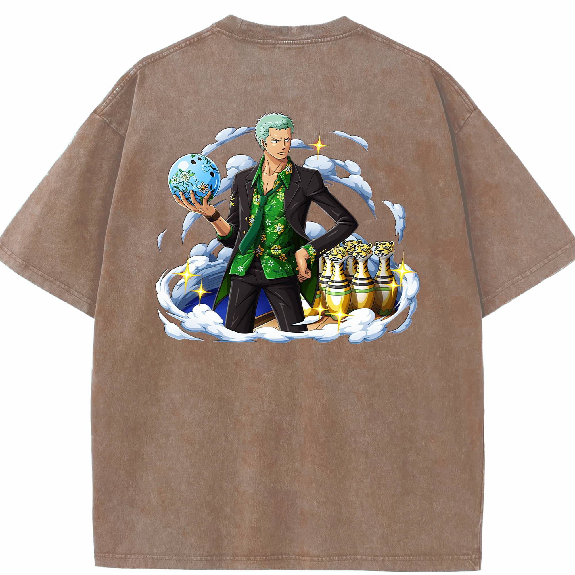 ワンピース ロロノア・ゾロ ONE PIECE Roronoa Zoro 綿100% ヴィンテージ風 半袖Tシャツ（背面プリント）