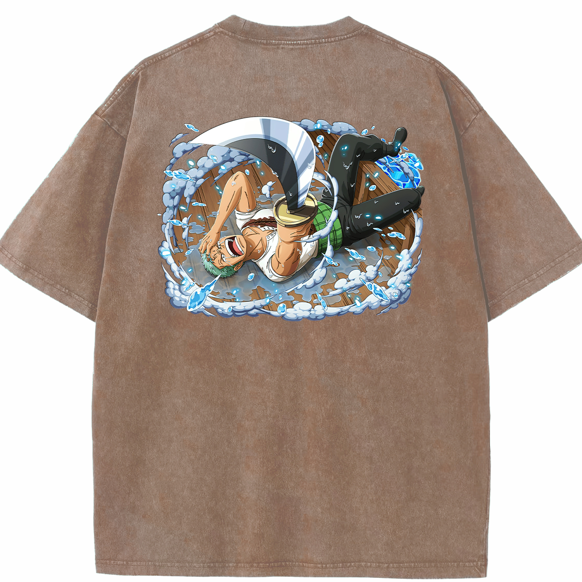 ワンピース ロロノア・ゾロ ONE PIECE Roronoa Zoro 綿100% ヴィンテージ風 半袖Tシャツ（背面プリント）