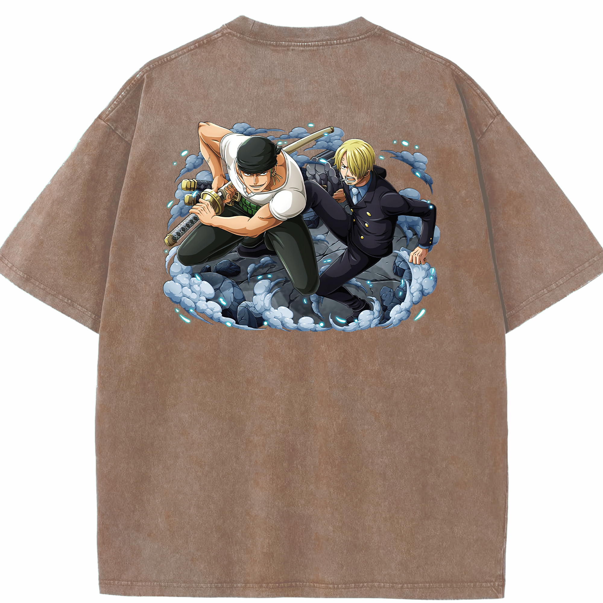 ワンピース ロロノア・ゾロ ONE PIECE Roronoa Zoro 綿100% ヴィンテージ風 半袖Tシャツ（背面プリント）