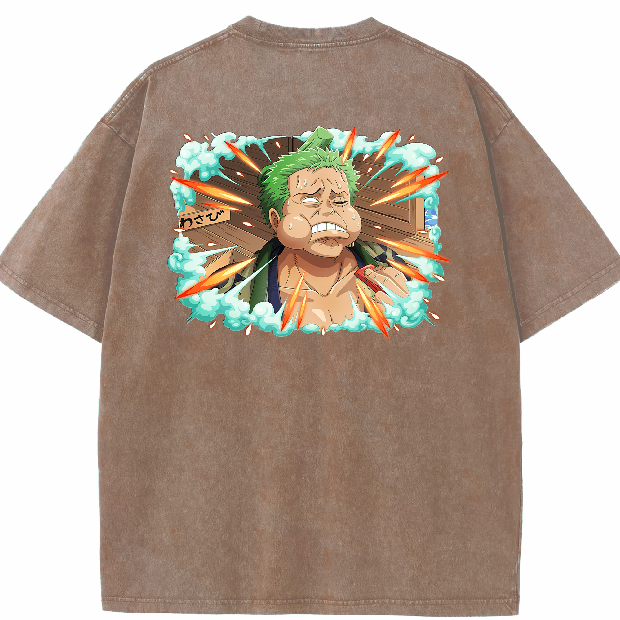 ワンピース ロロノア・ゾロ ONE PIECE Roronoa Zoro 綿100% ヴィンテージ風 半袖Tシャツ（背面プリント）