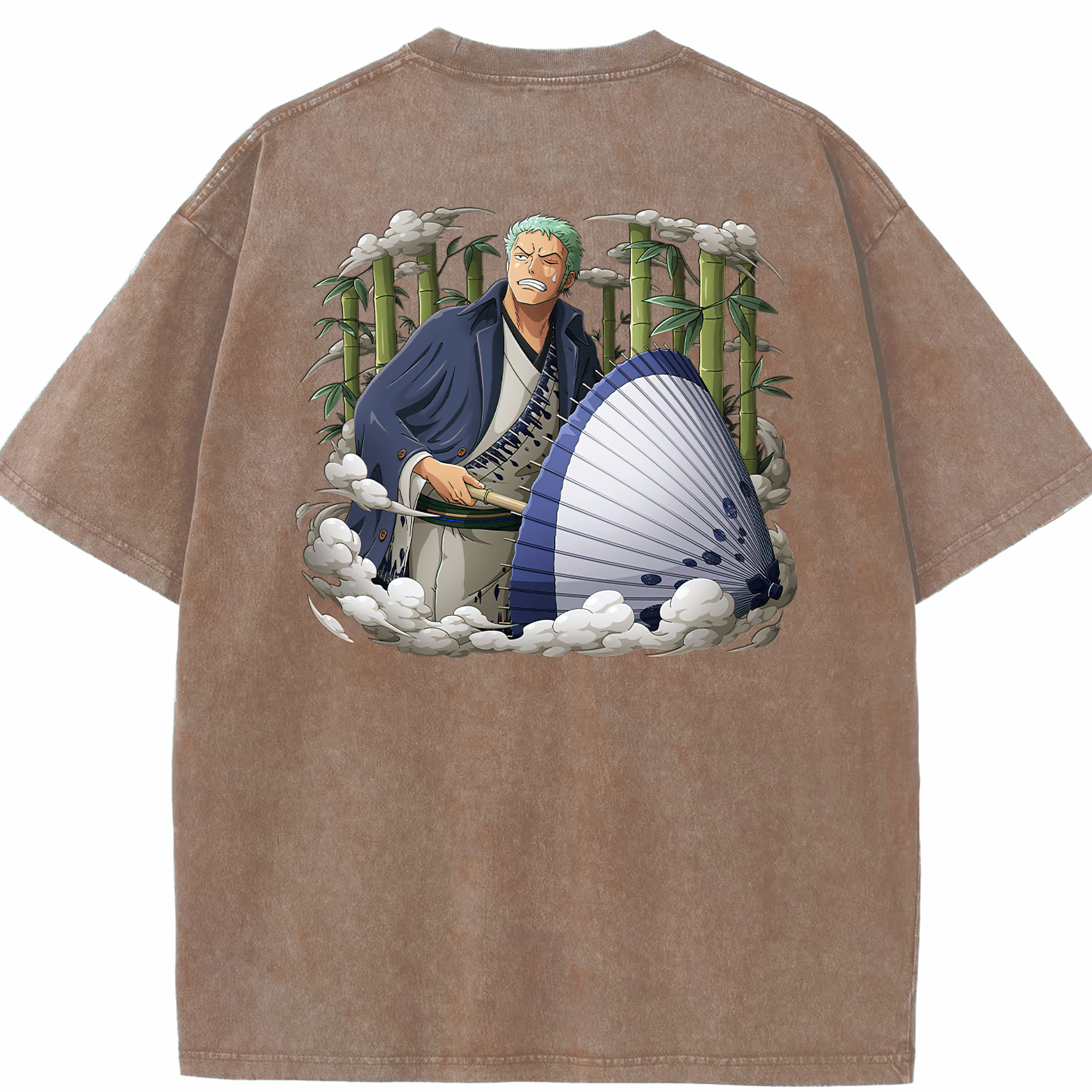ワンピース ロロノア・ゾロ ONE PIECE Roronoa Zoro 綿100% ヴィンテージ風 半袖Tシャツ（背面プリント）