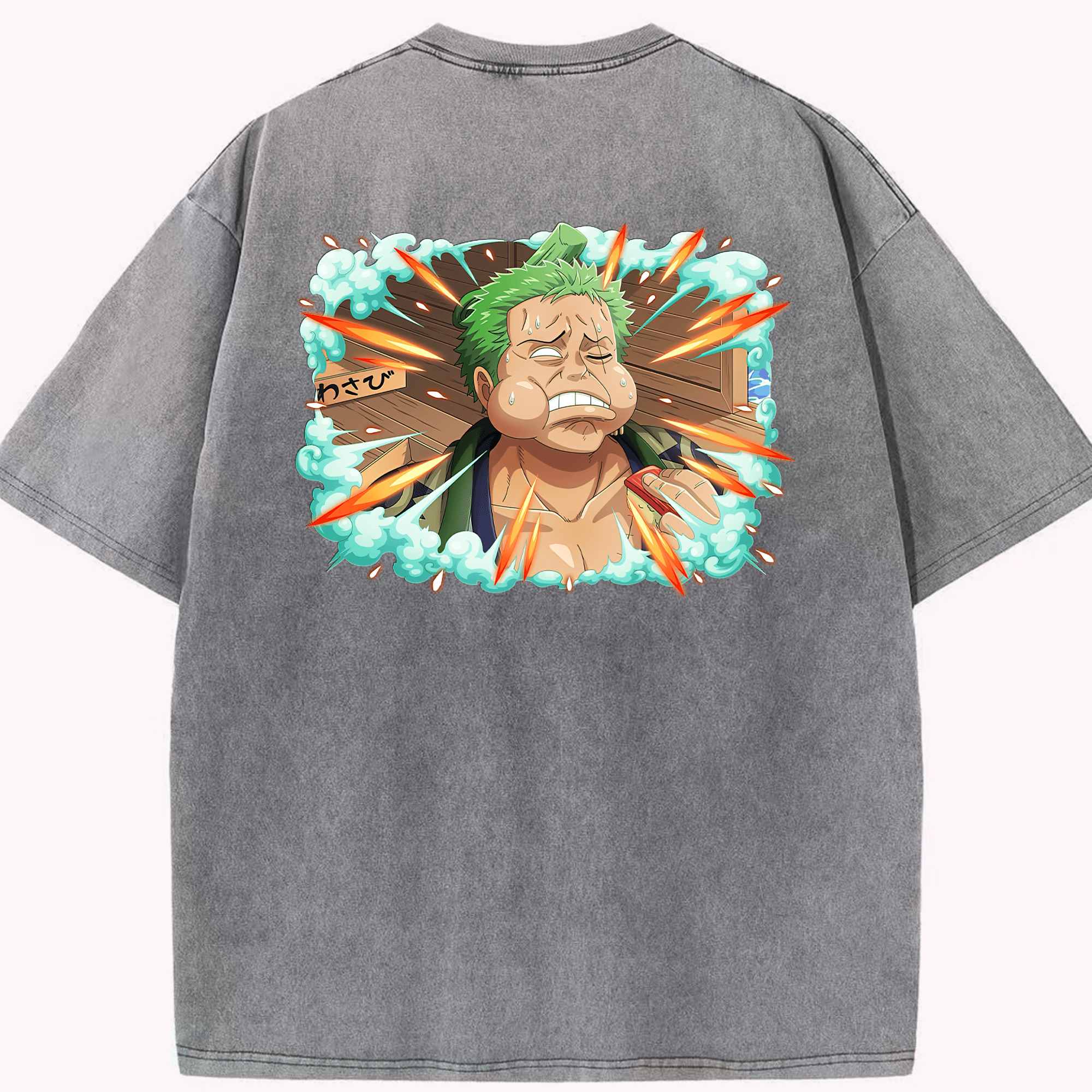ワンピース ロロノア・ゾロ ONE PIECE Roronoa Zoro 綿100% ヴィンテージ風 半袖Tシャツ（背面プリント）